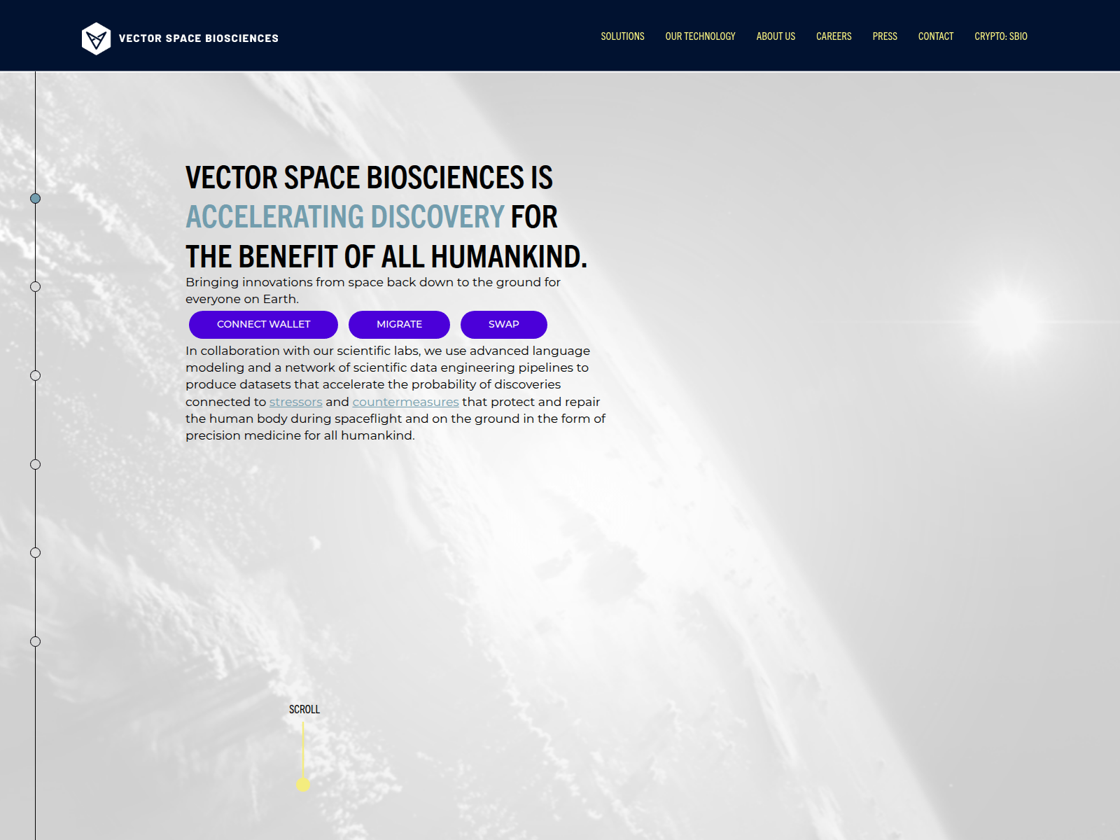 Screenshot of vectorspacebio-migrate.xyz