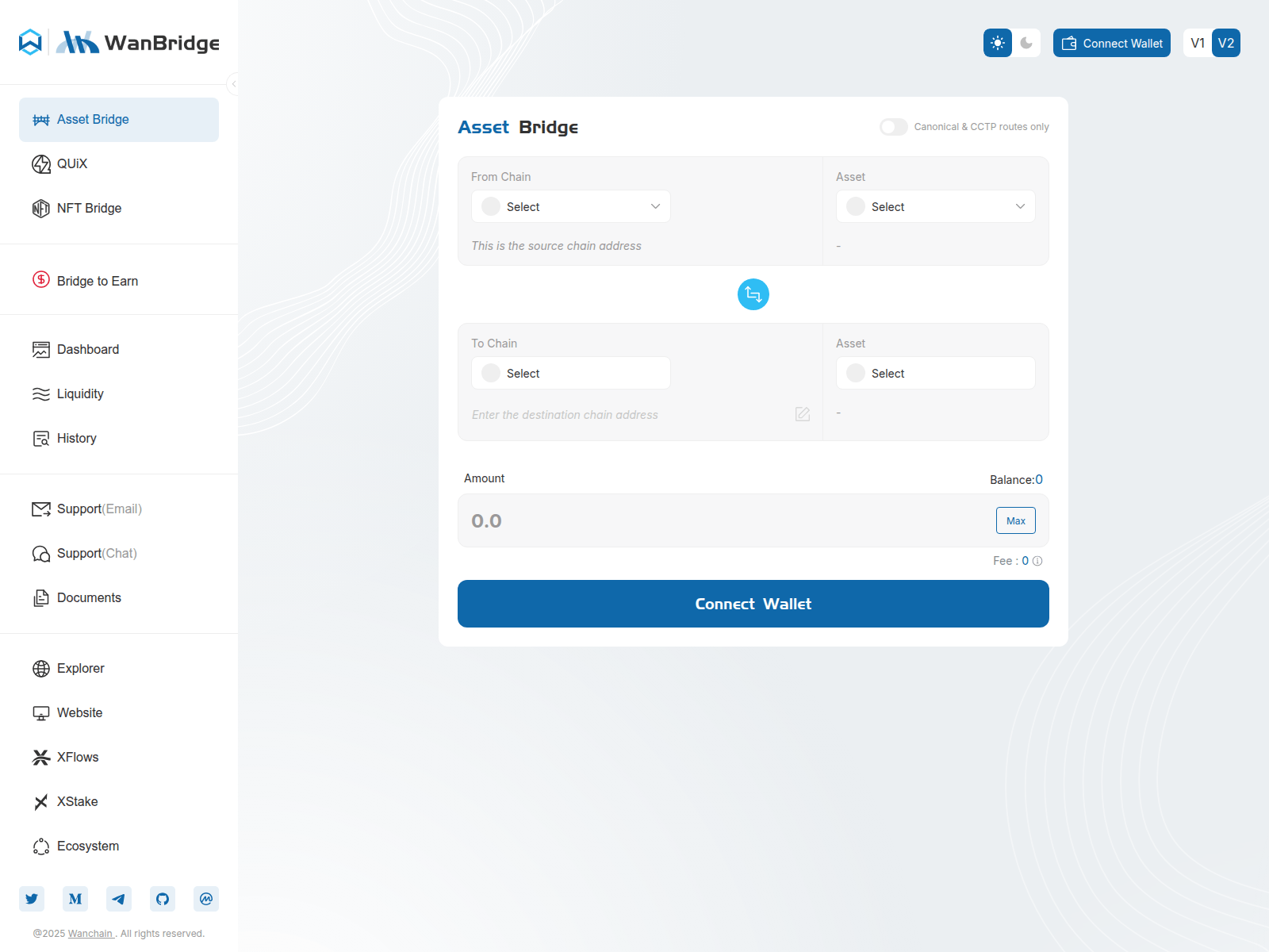 Screenshot of brldgewonchain.org