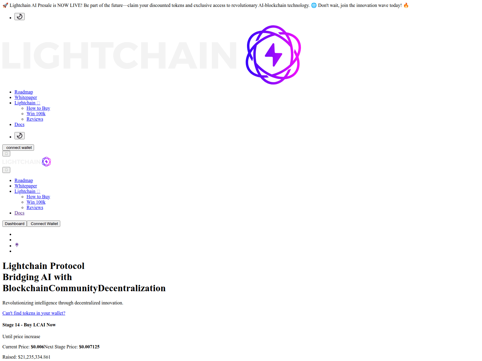 Screenshot of lightchainal.network