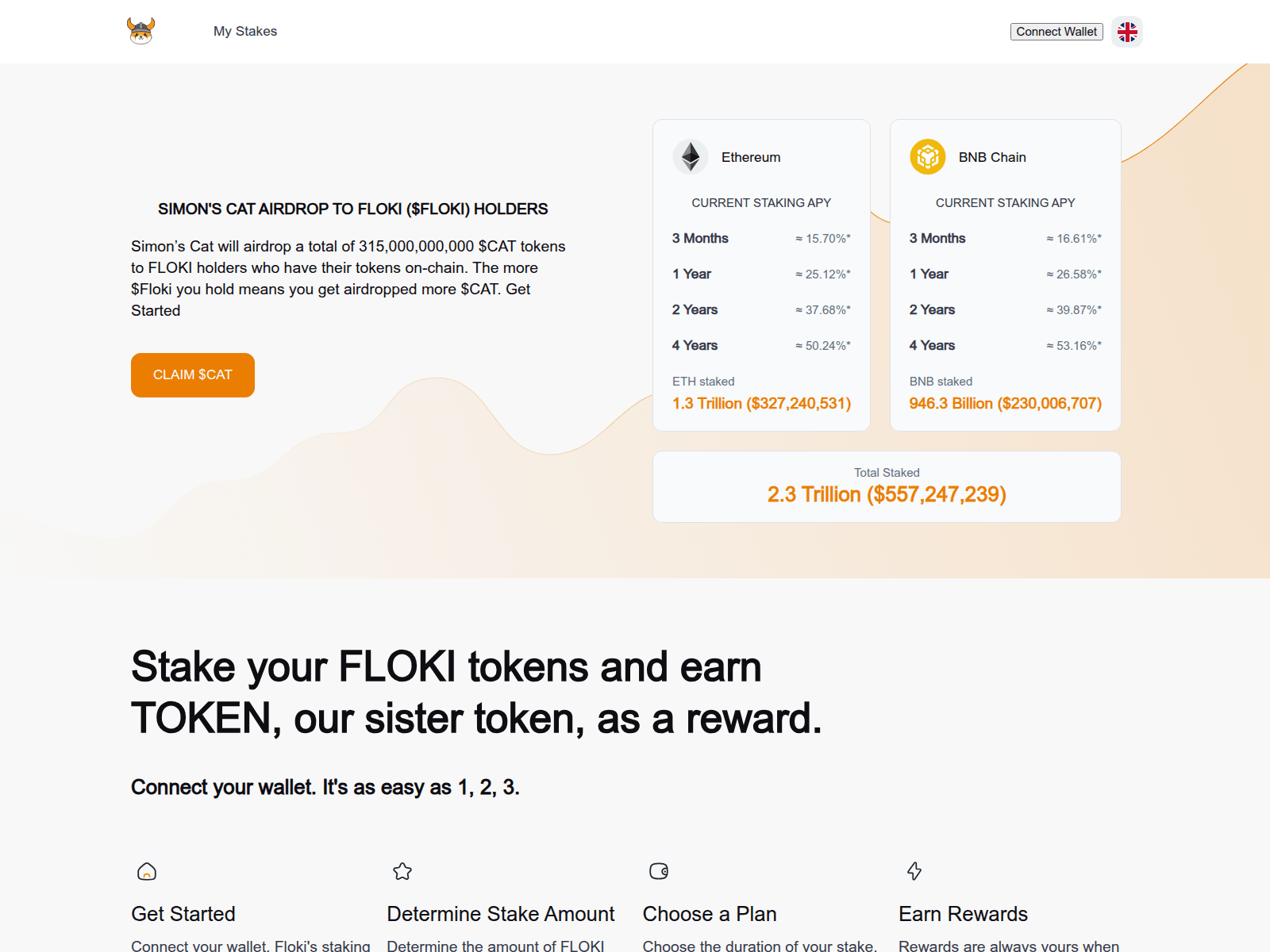Screenshot of claimcatfloki.pages.dev