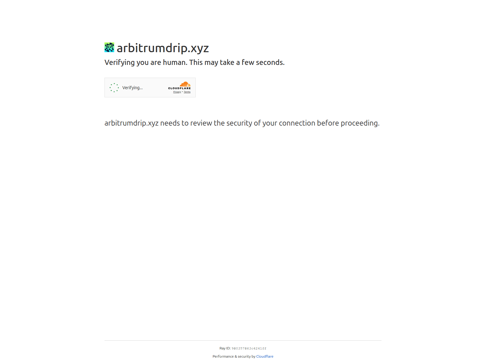 Screenshot of arbitrumdrip.xyz