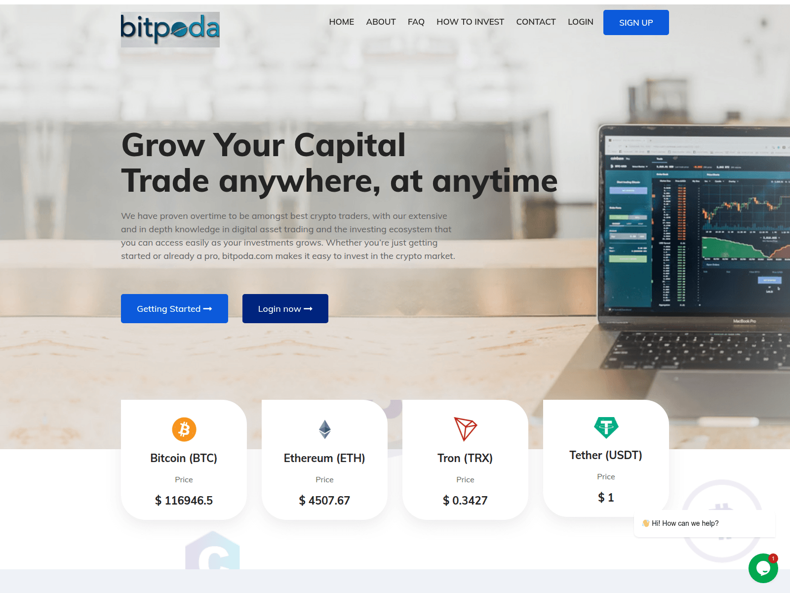 Screenshot of bitpoda.com