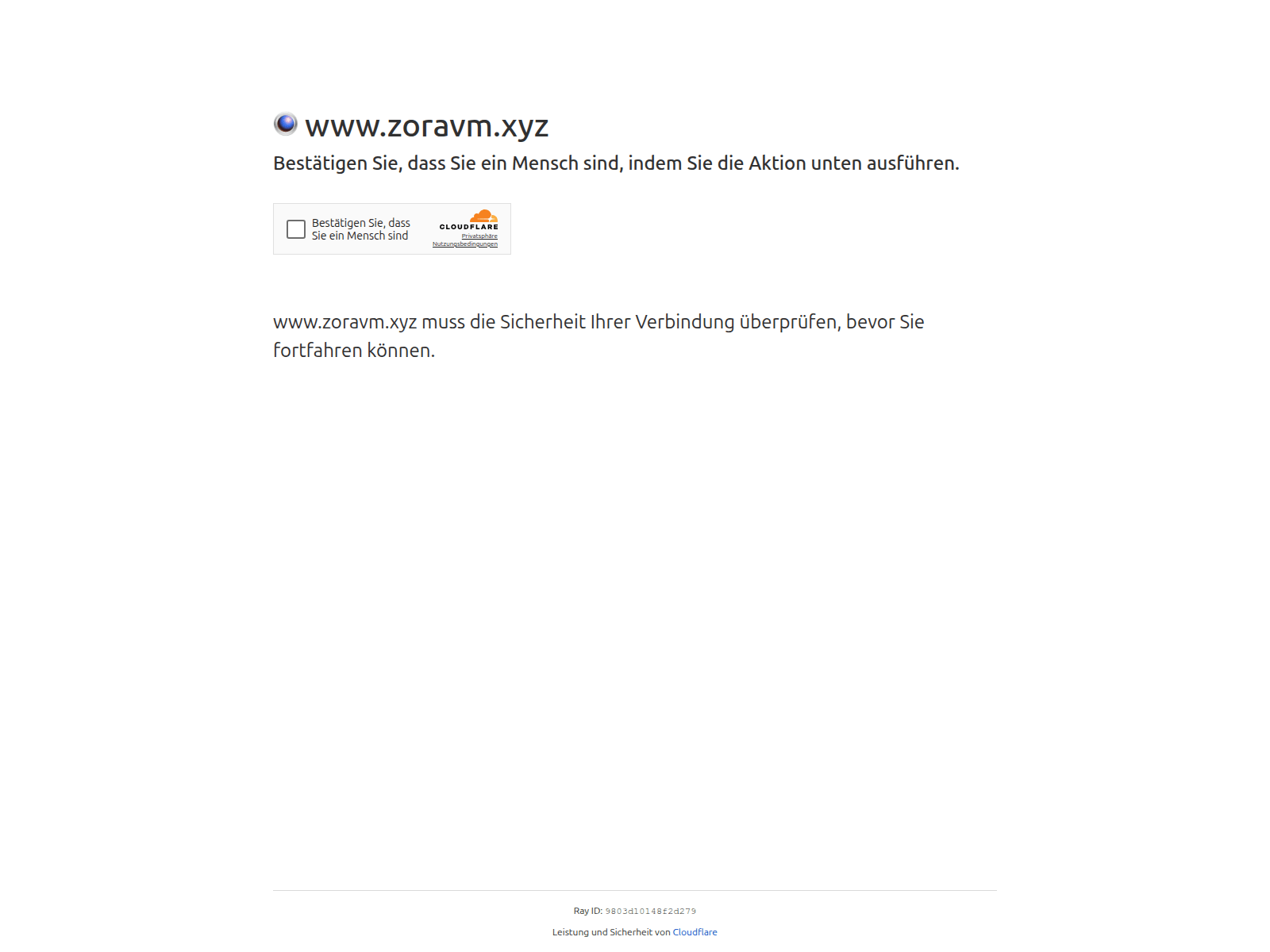 Screenshot of www.zoravm.xyz