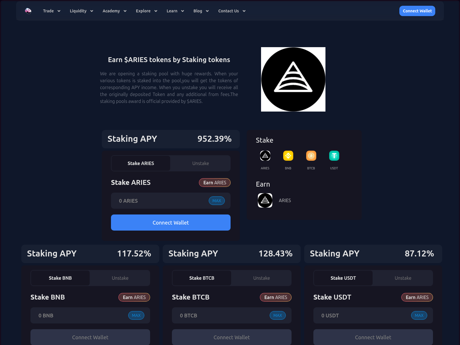 Screenshot of ariesmarkets.sushi.baby