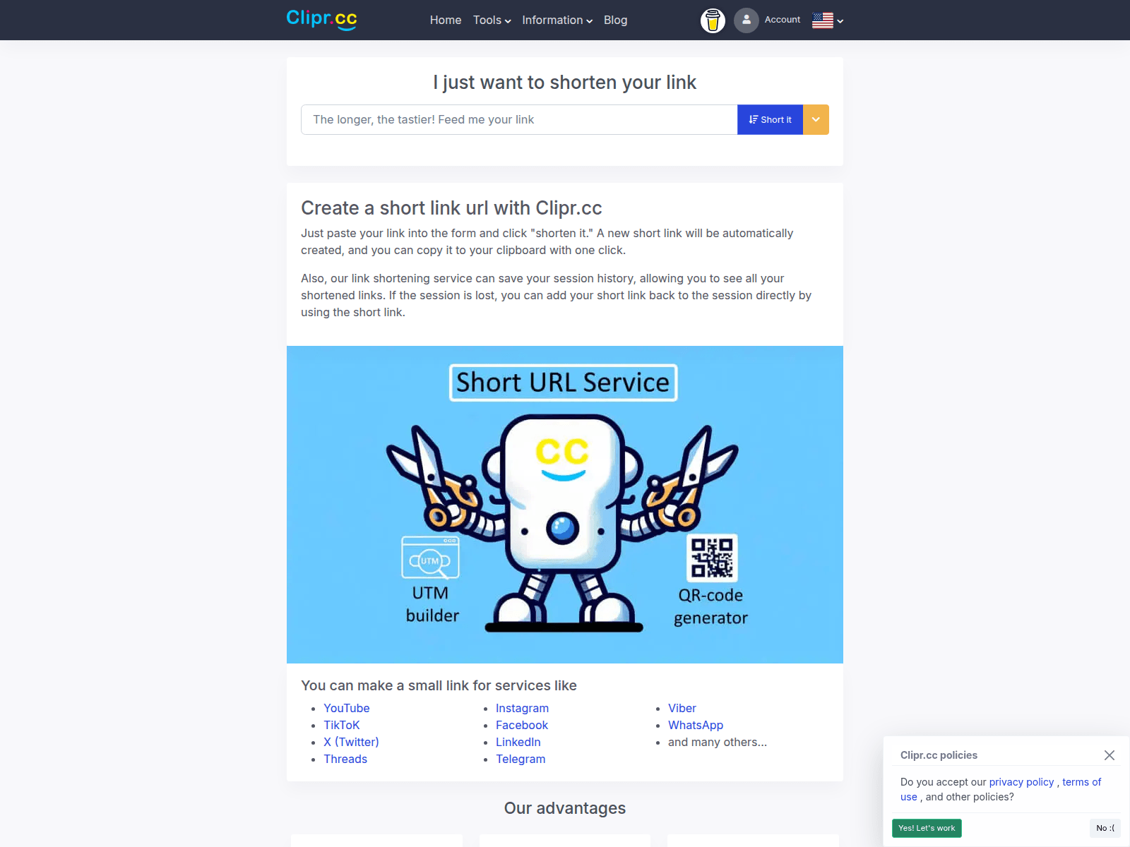 Screenshot of clipr.cc