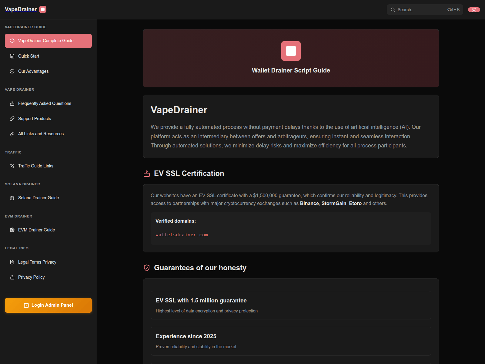 Screenshot of vapedrainer.com