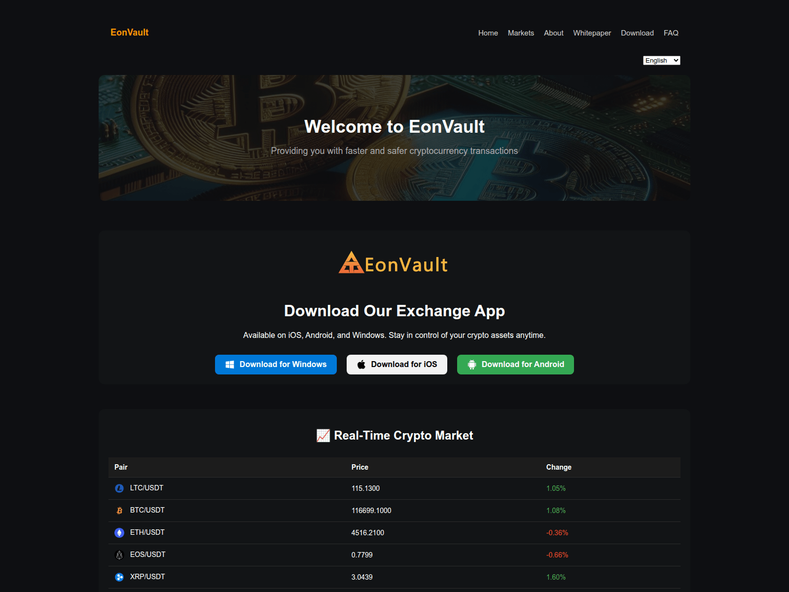 Screenshot of eon-vault.com