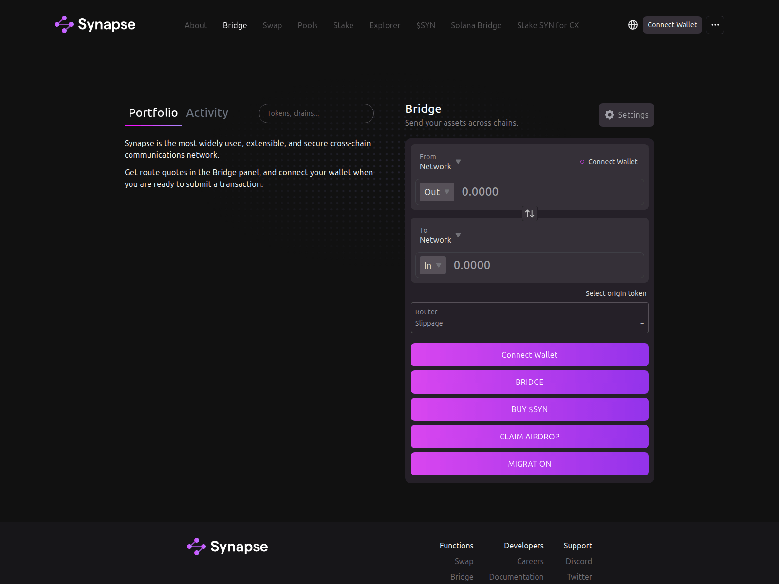 Screenshot of synapseprotocol-migrate.xyz