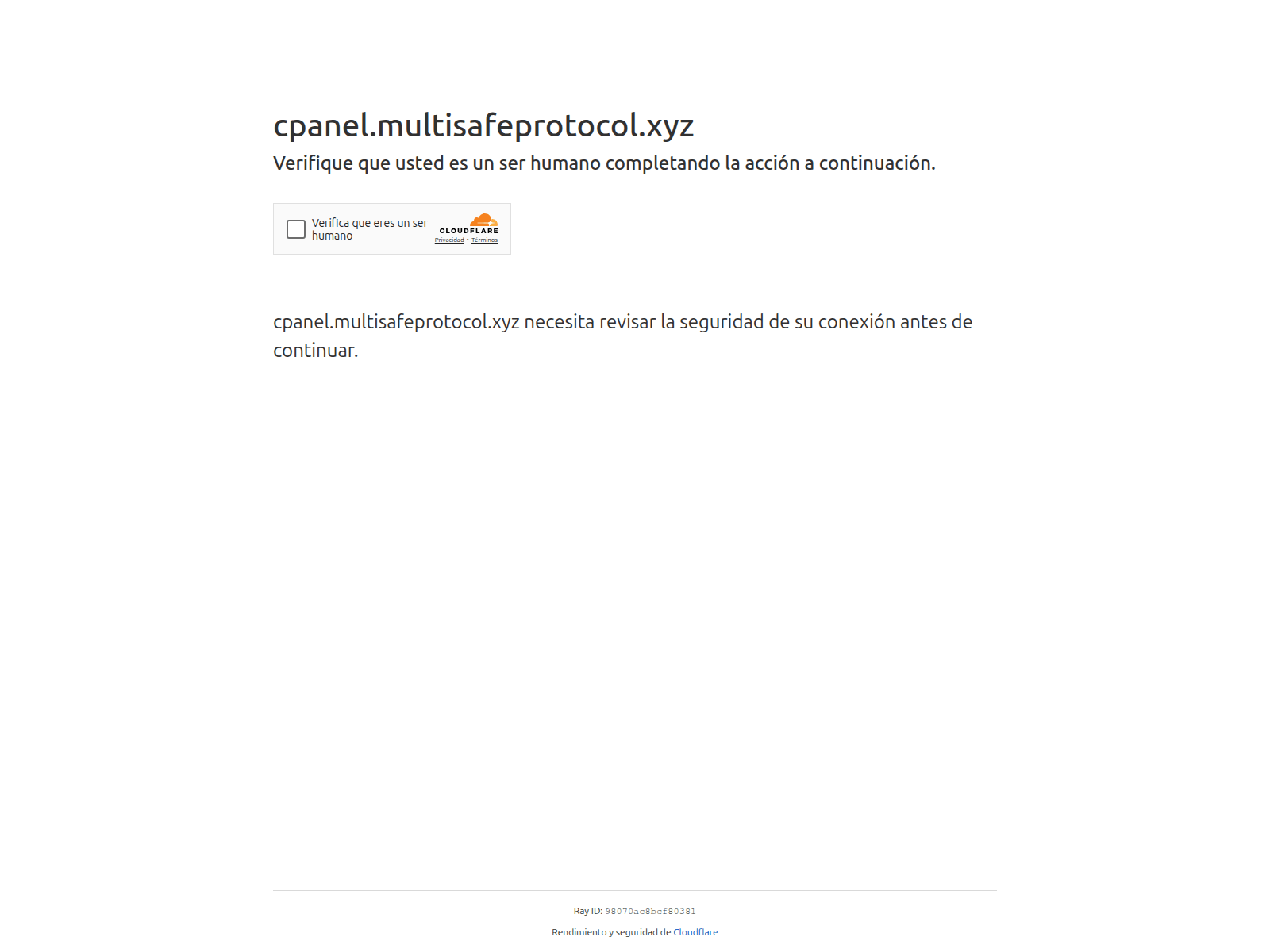 Screenshot of cpanel.multisafeprotocol.xyz