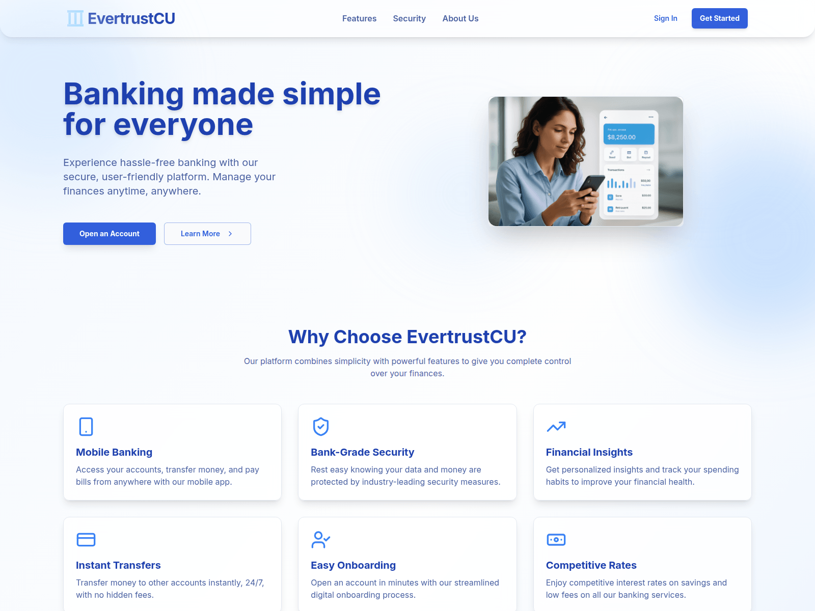 Screenshot of evertrustcu.com
