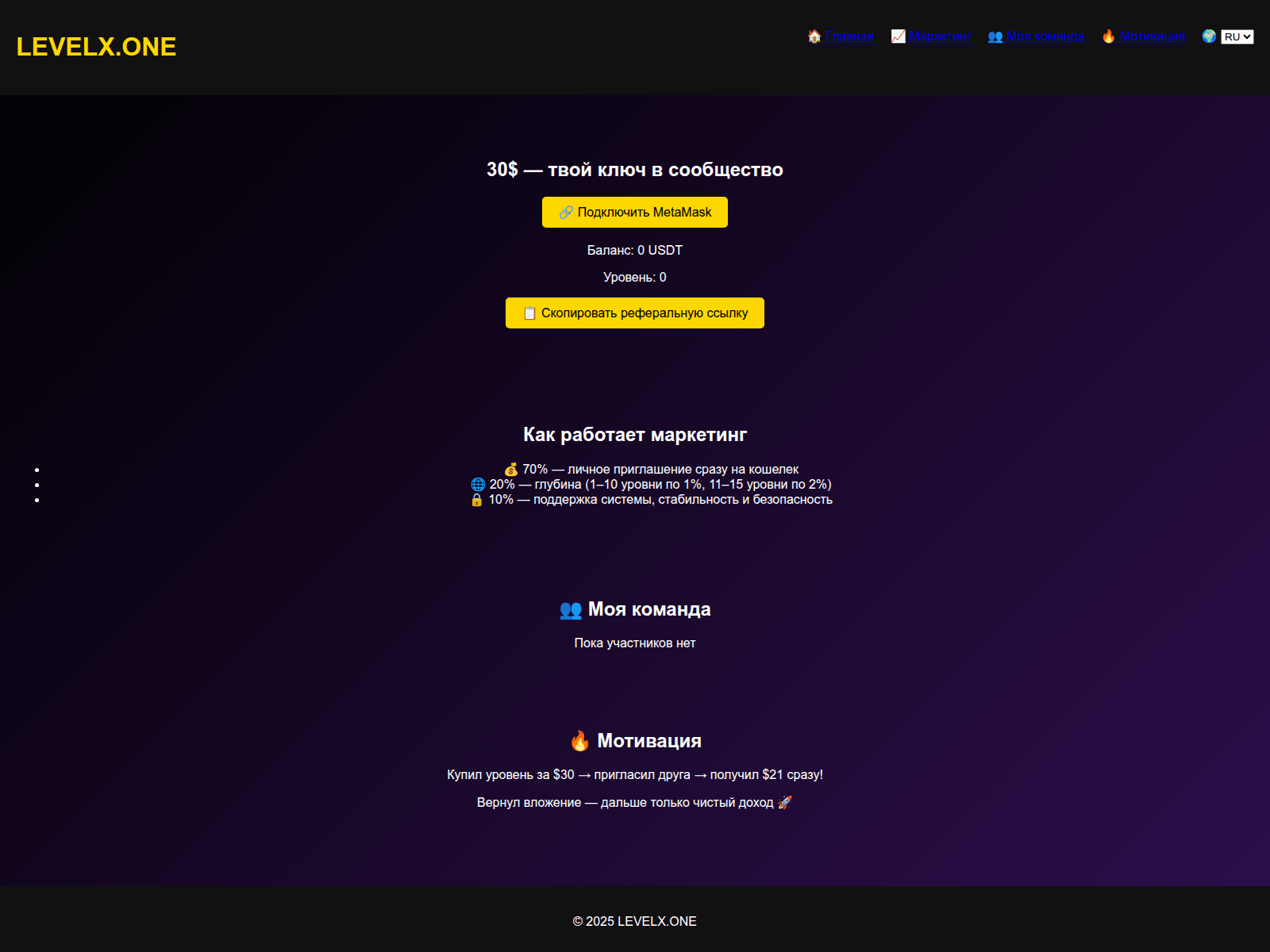 Screenshot of levelx-one.com