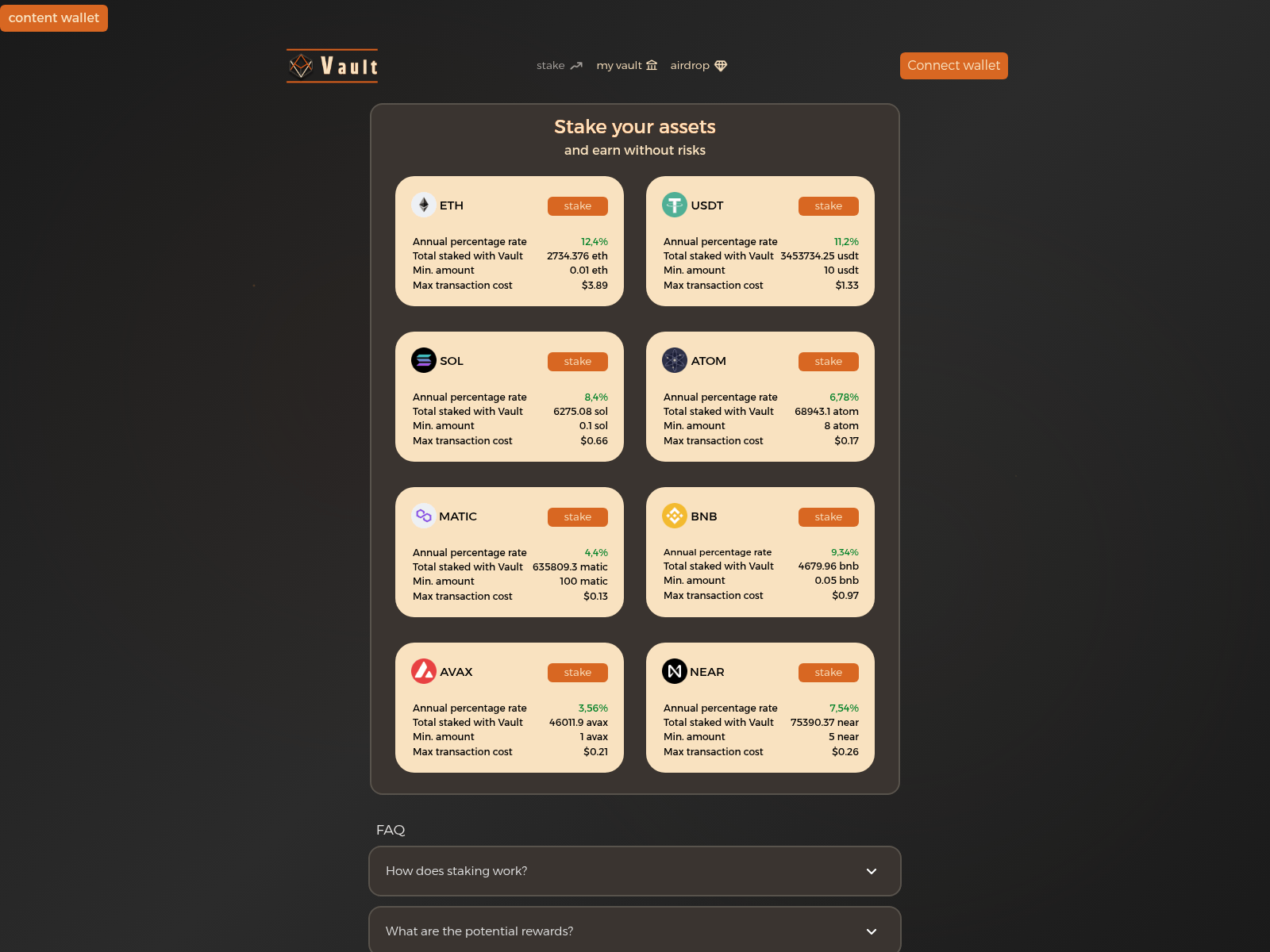 Screenshot of vault-stake.pro