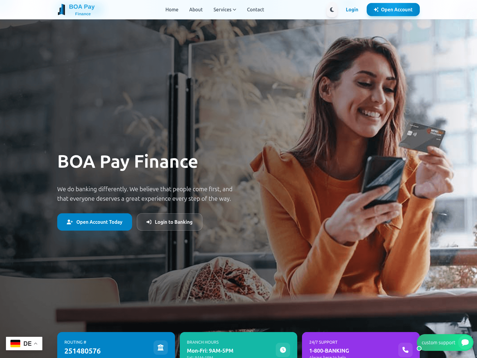 Screenshot of boapayfianace.com