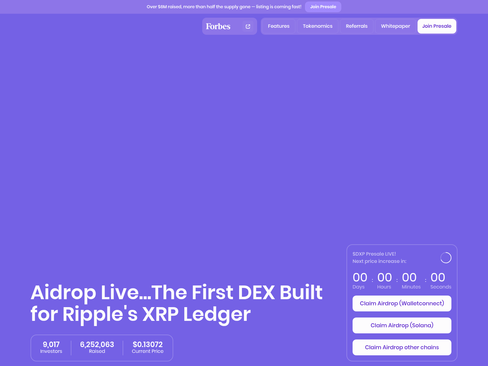 Screenshot of dexrp-presale.xyz