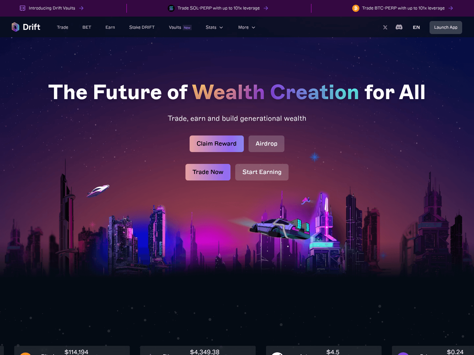 Screenshot of www.drift-trade.world