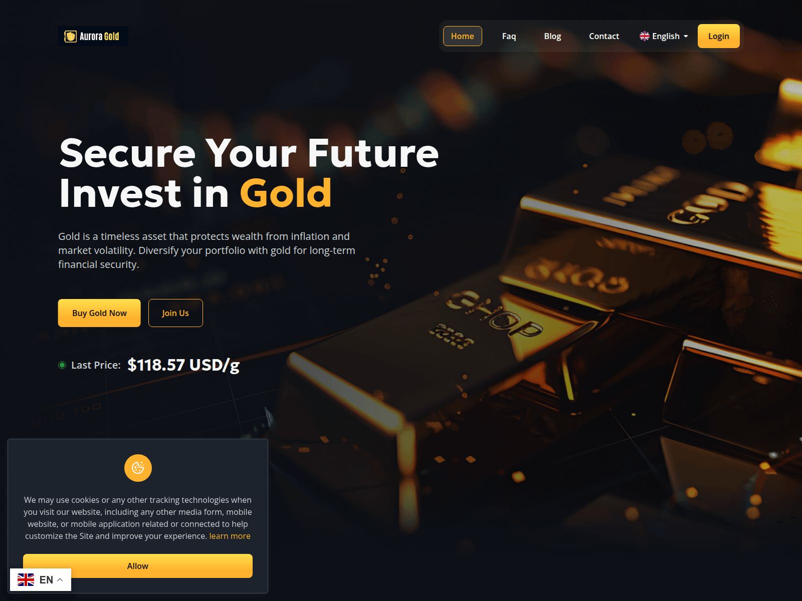 Screenshot of auroragold.live