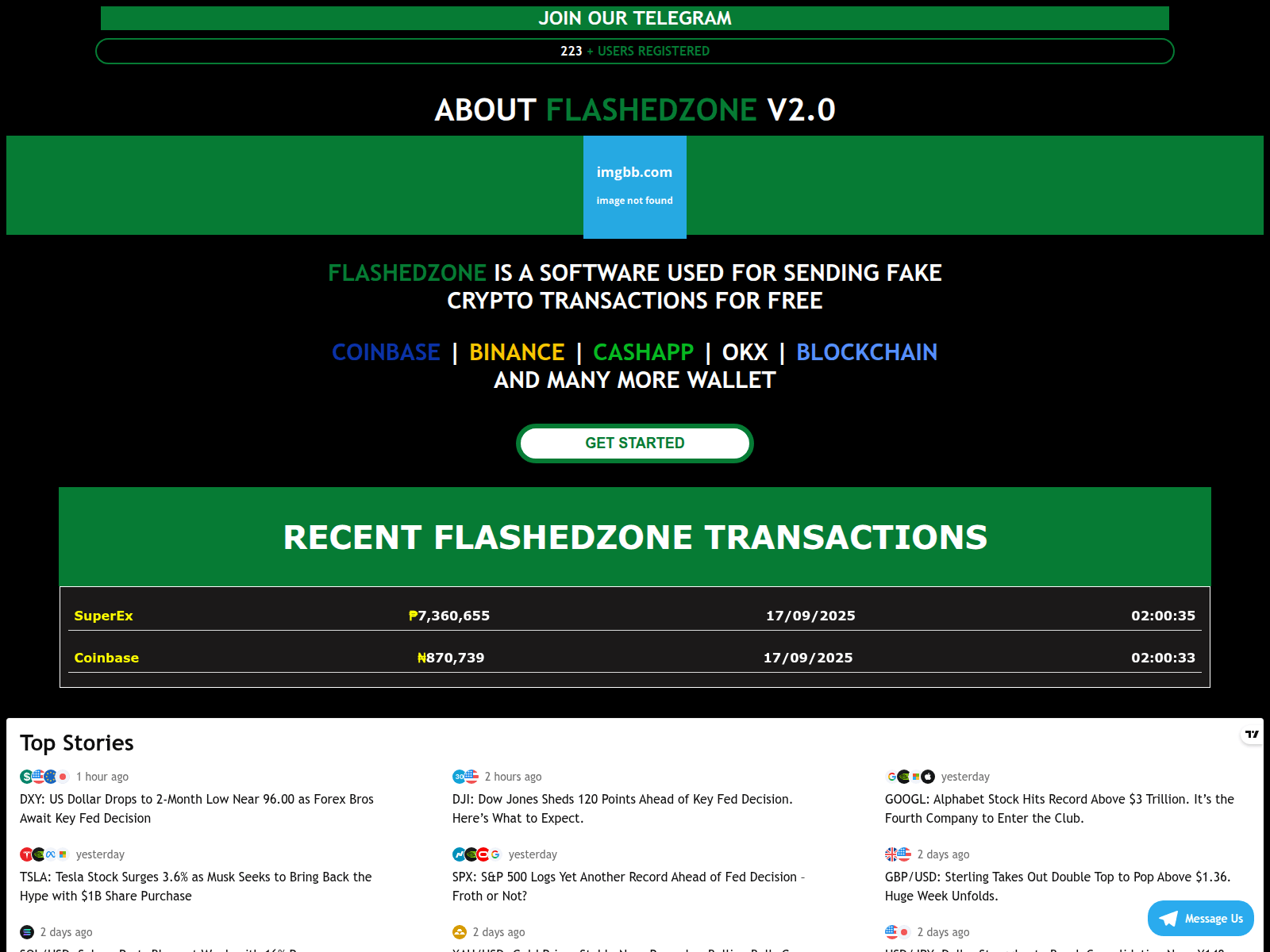 Screenshot of flashedzone.live