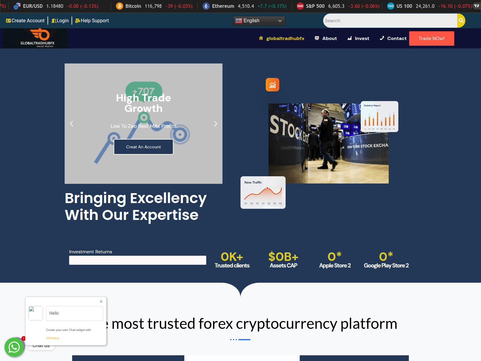 Screenshot of globaltradinghub.live