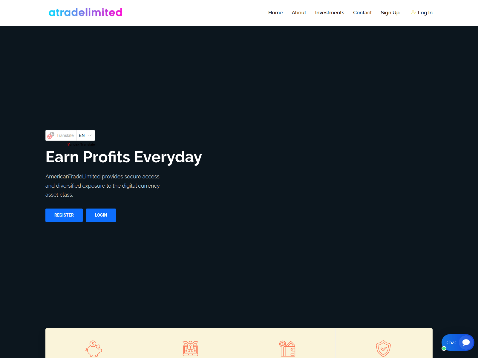 Screenshot of atradelimited.ltd
