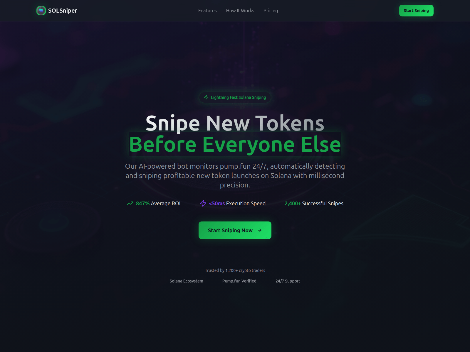 Screenshot of solanasniper.win