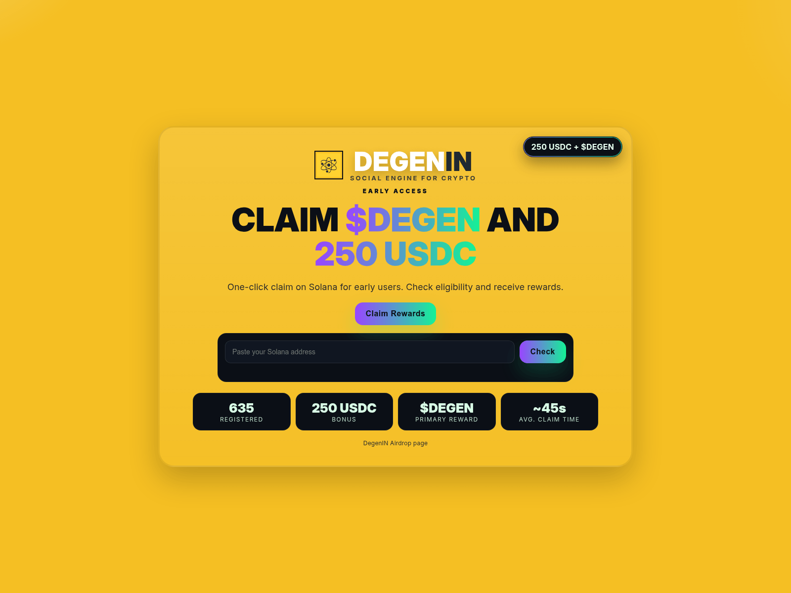 Screenshot of rewards-degenin.xyz