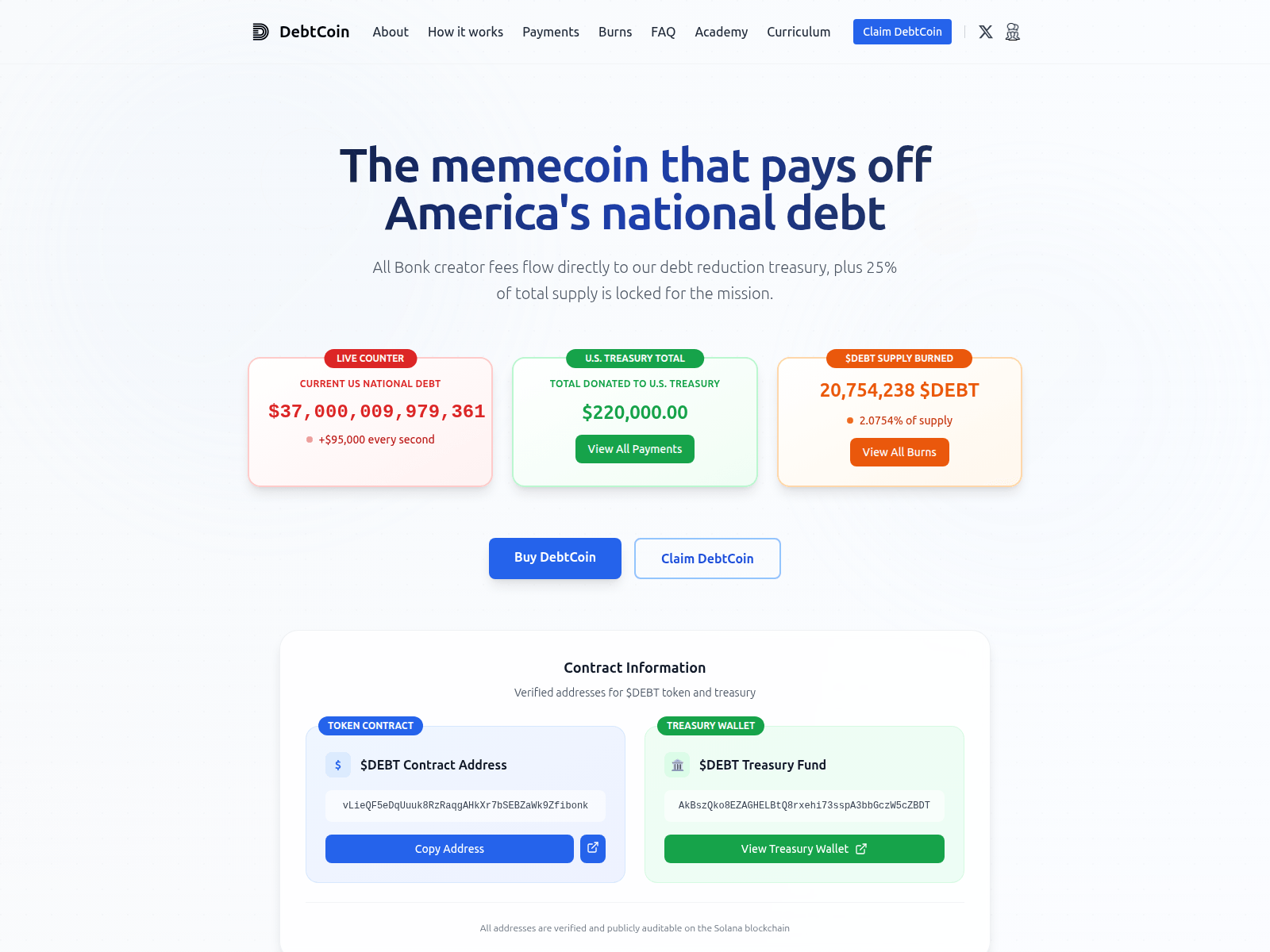 Screenshot of claim-debtcoin.com