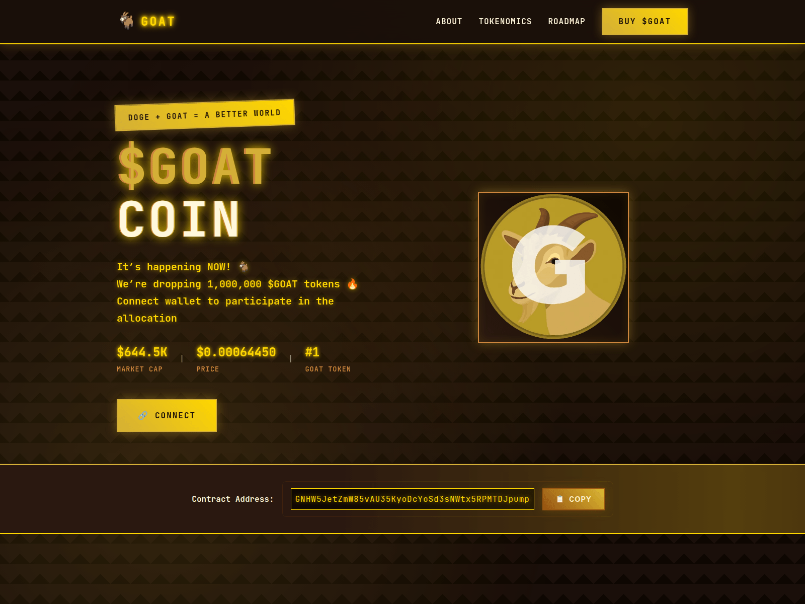Screenshot of goatcoins.co
