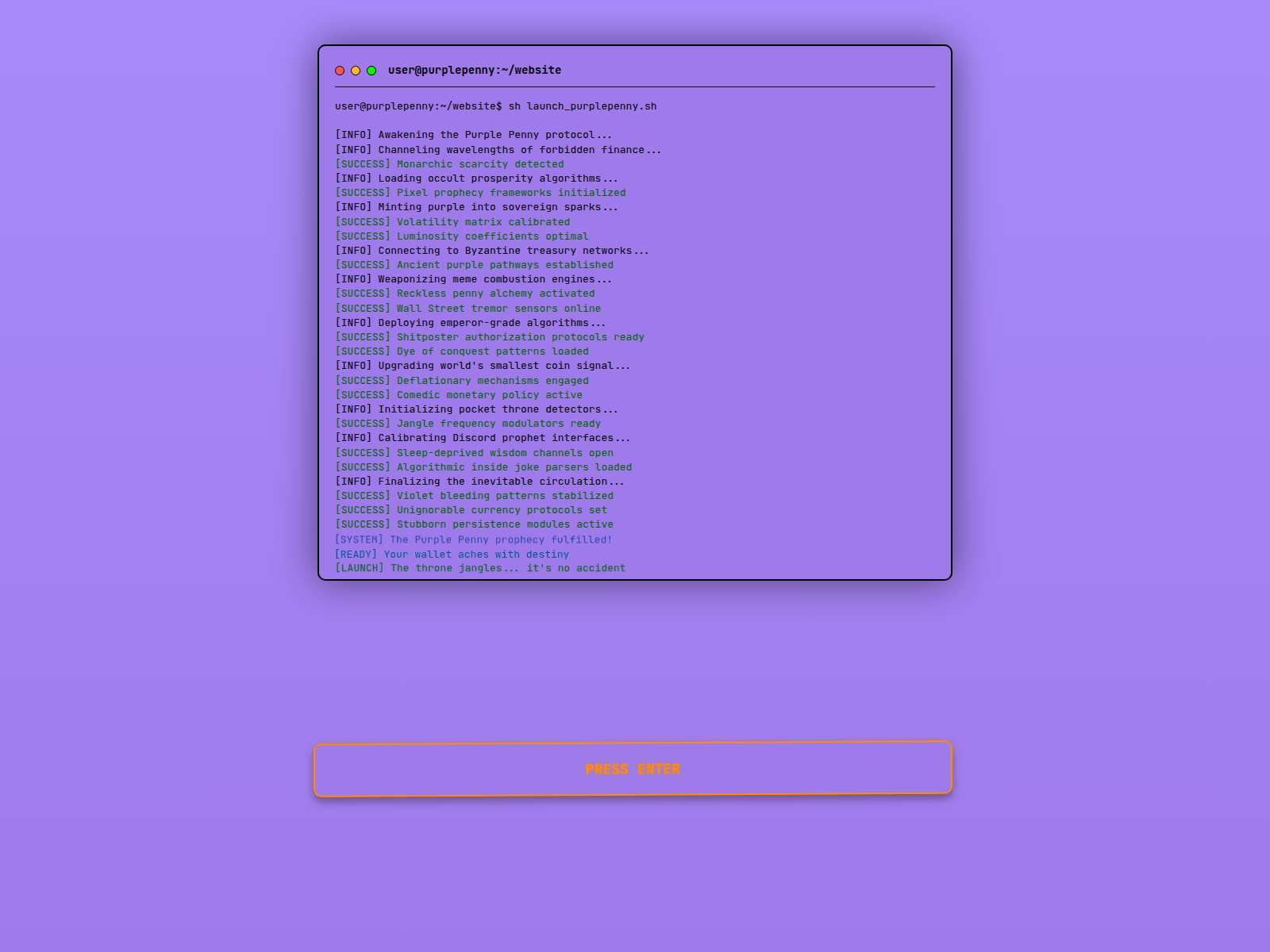 Screenshot of purplepenny.fun