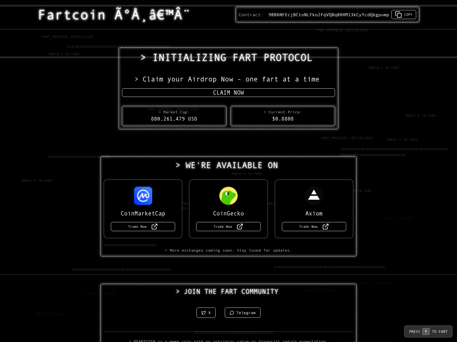 Screenshot of fartdrop.com