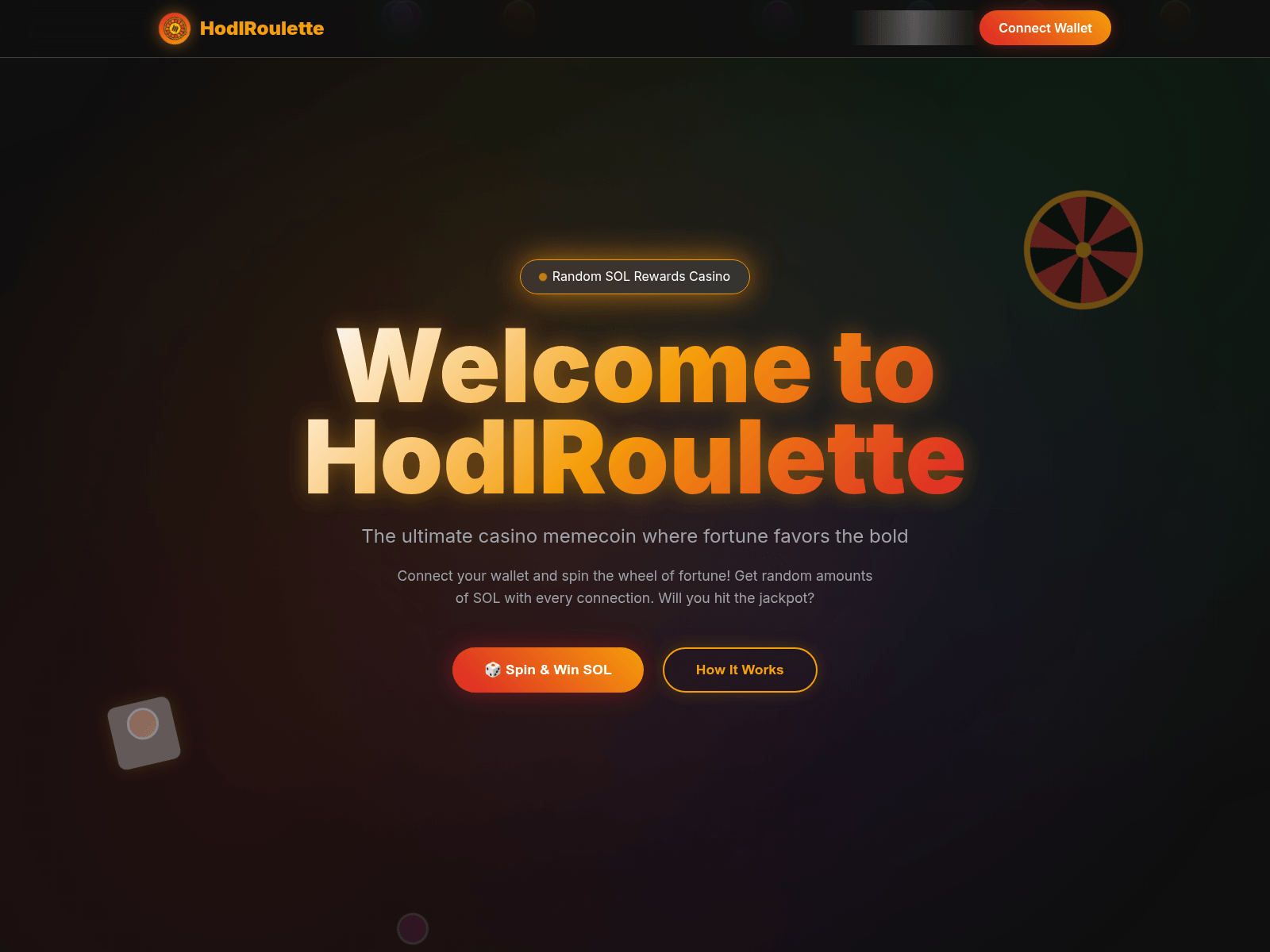 Screenshot of hodlroulette.space