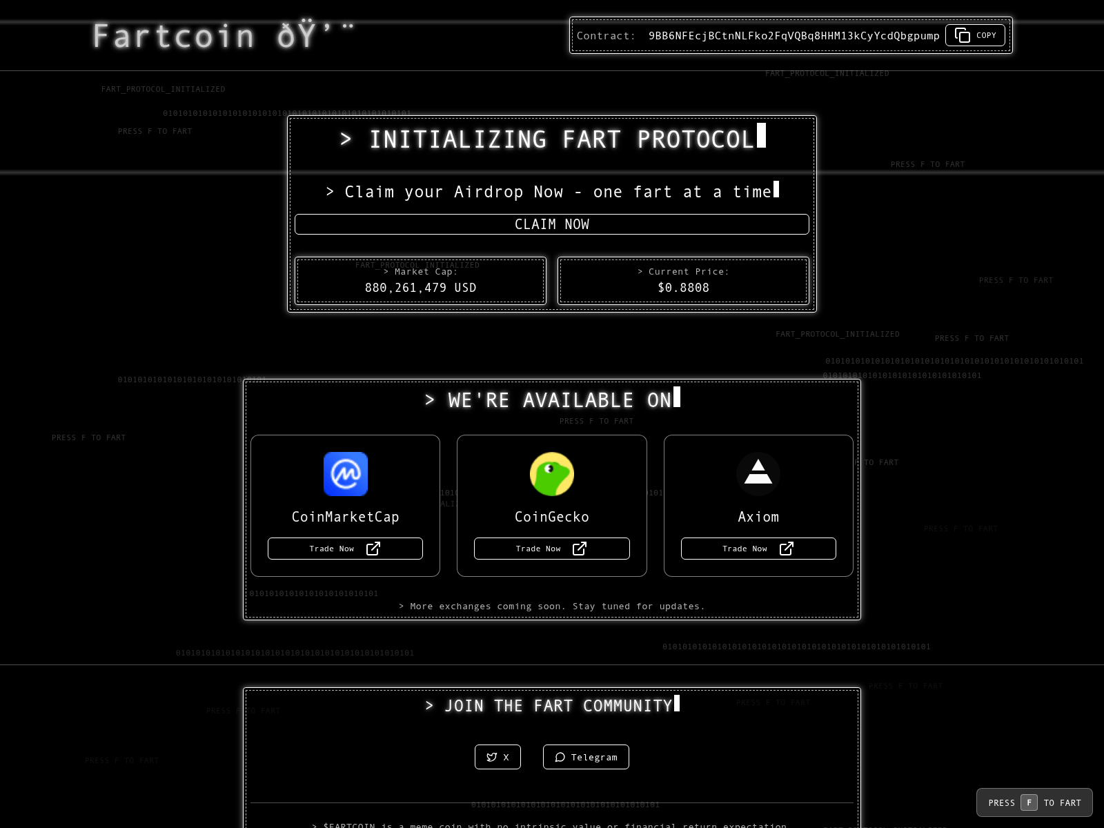 Screenshot of claim.fartdev.app