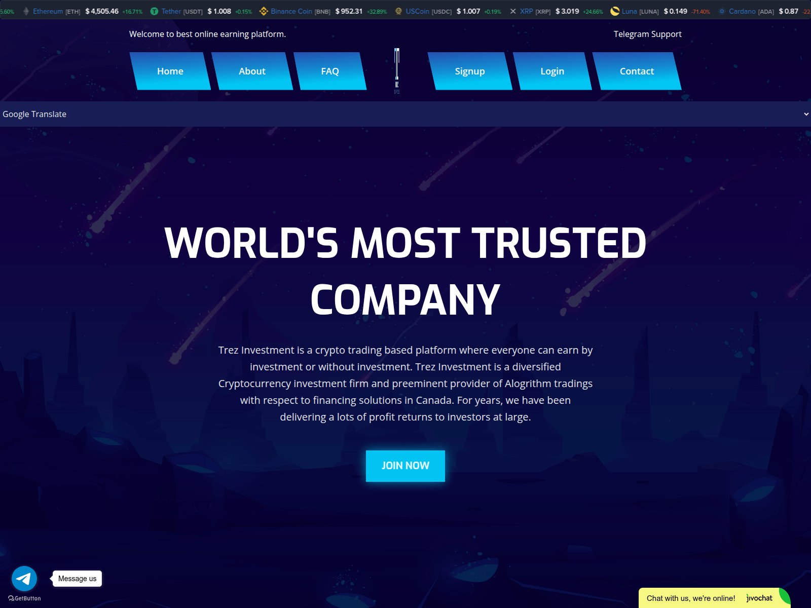 Screenshot of trez-investment.com