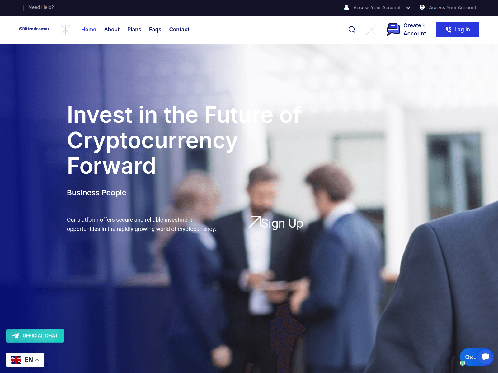 Screenshot of bittradesmax.com