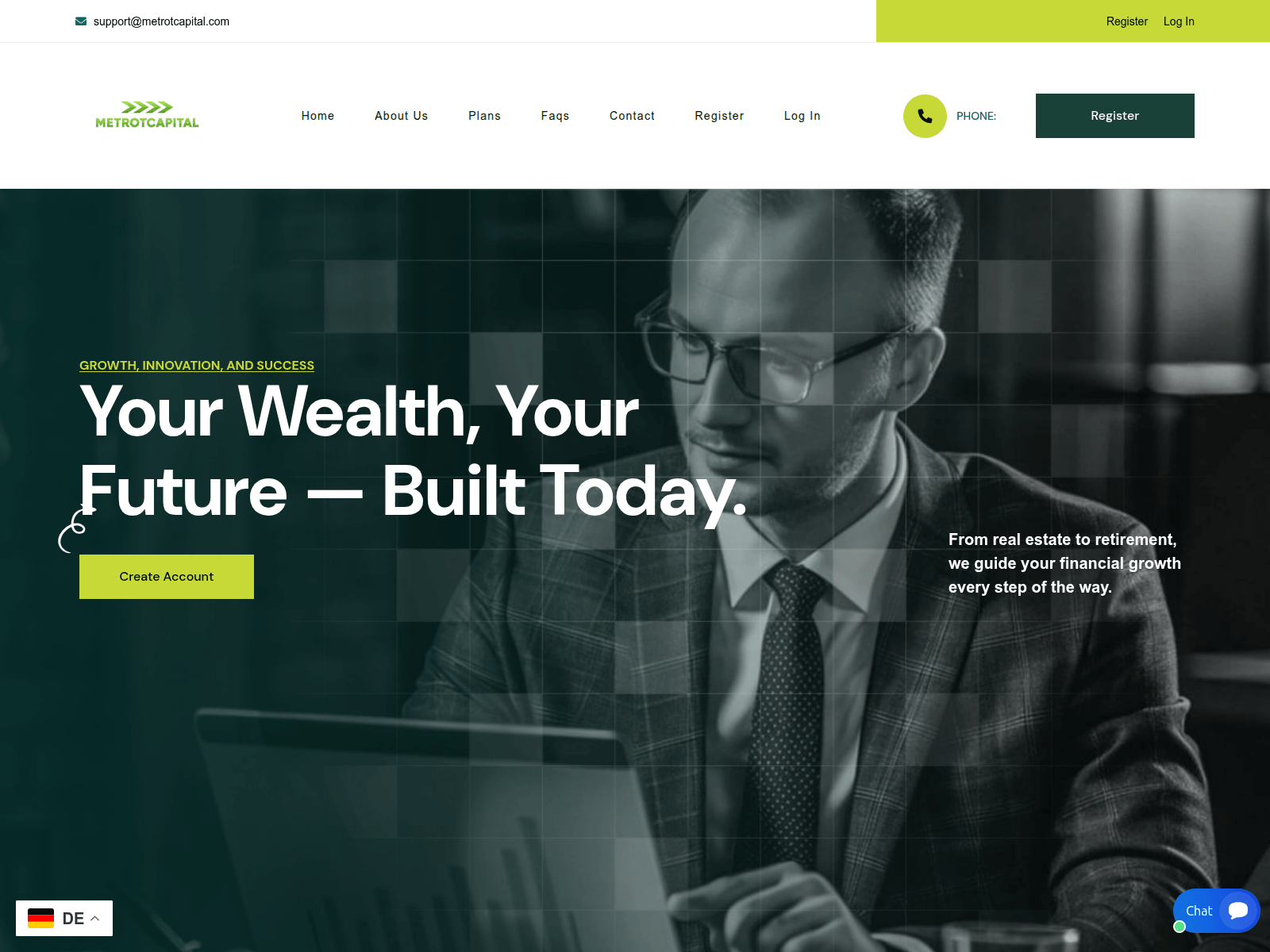 Screenshot of metrotcapital.com