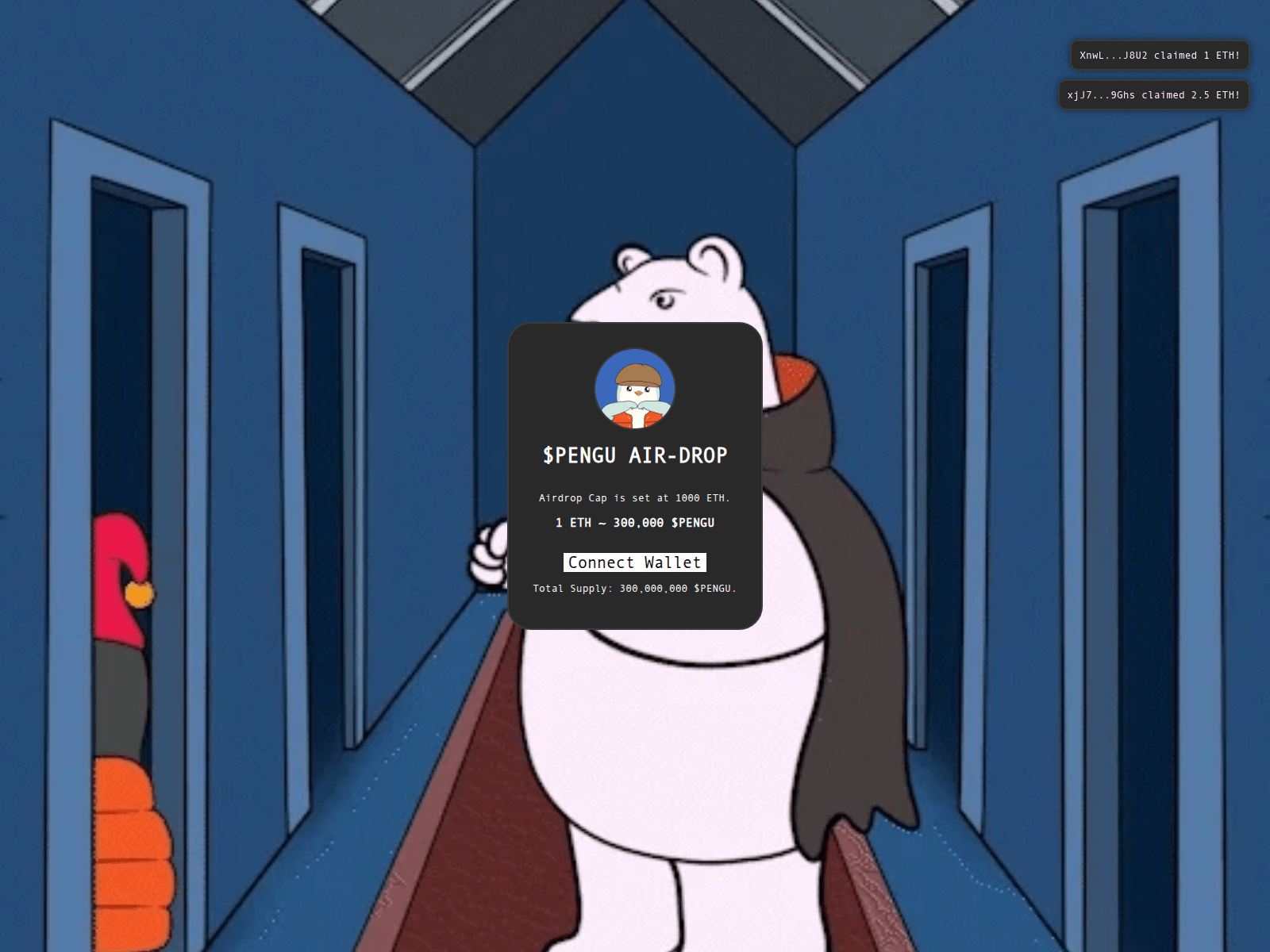 Screenshot of pudgy-penguins-airdrop.pages.dev