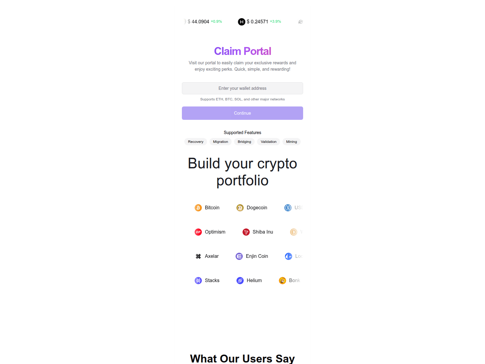 Screenshot of claimportal.live