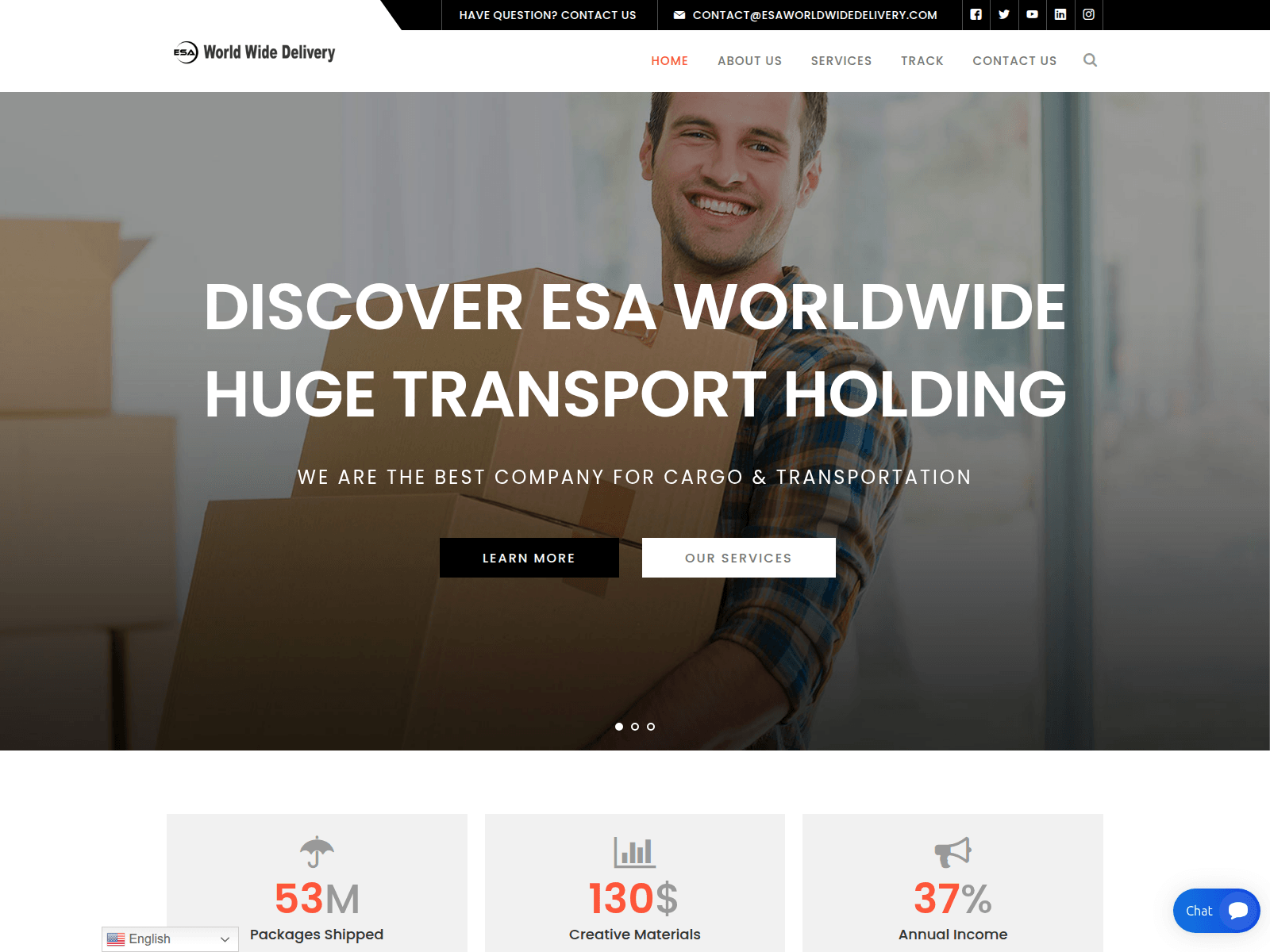 Screenshot of esaworldwidedelivery.com