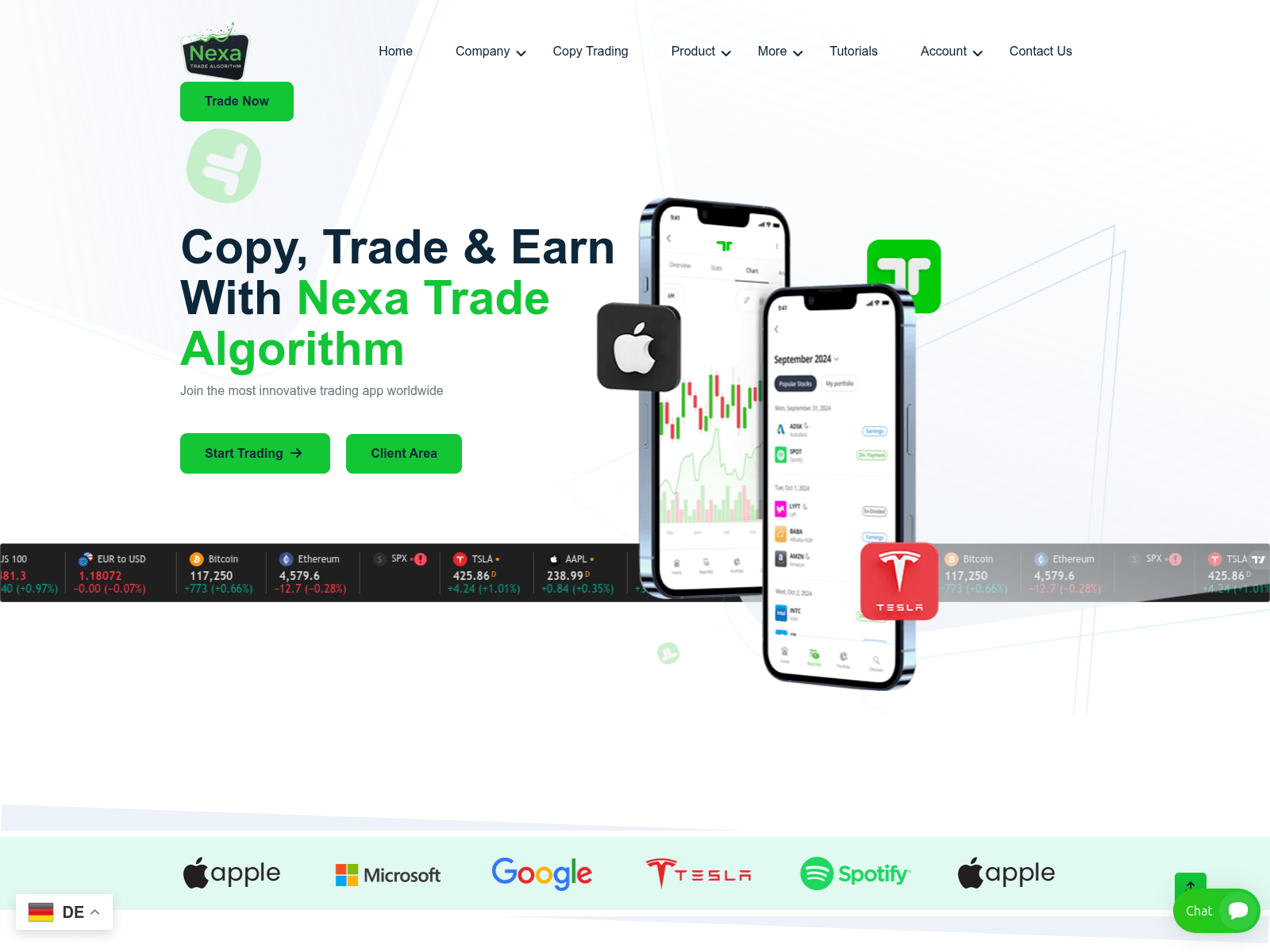 Screenshot of nexatradealgorithm.com