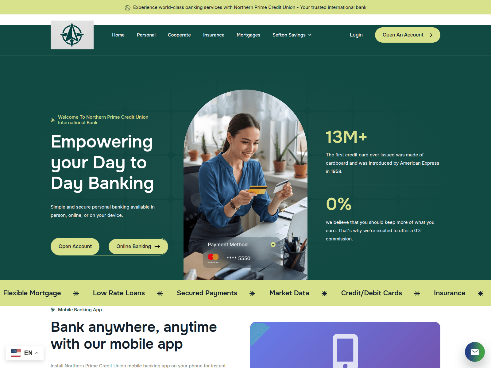 Screenshot of online.northprimecreditunion.com