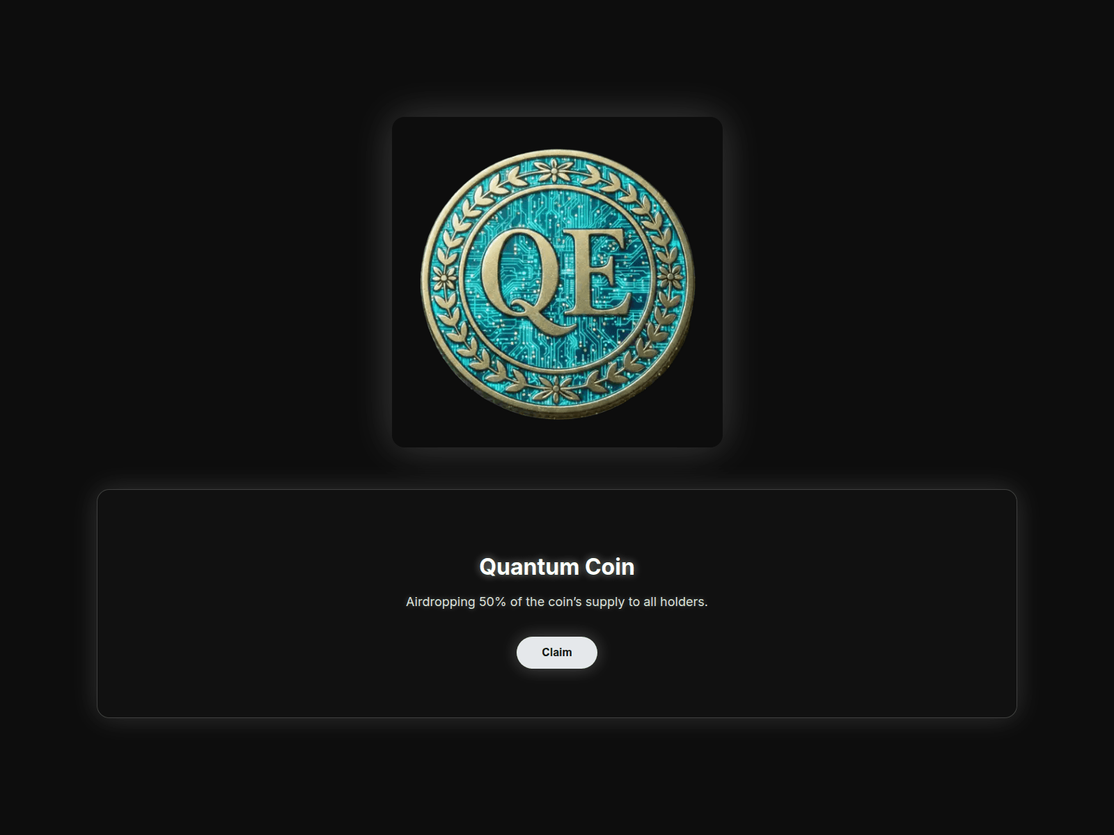 Screenshot of qe-quantumcoin.com