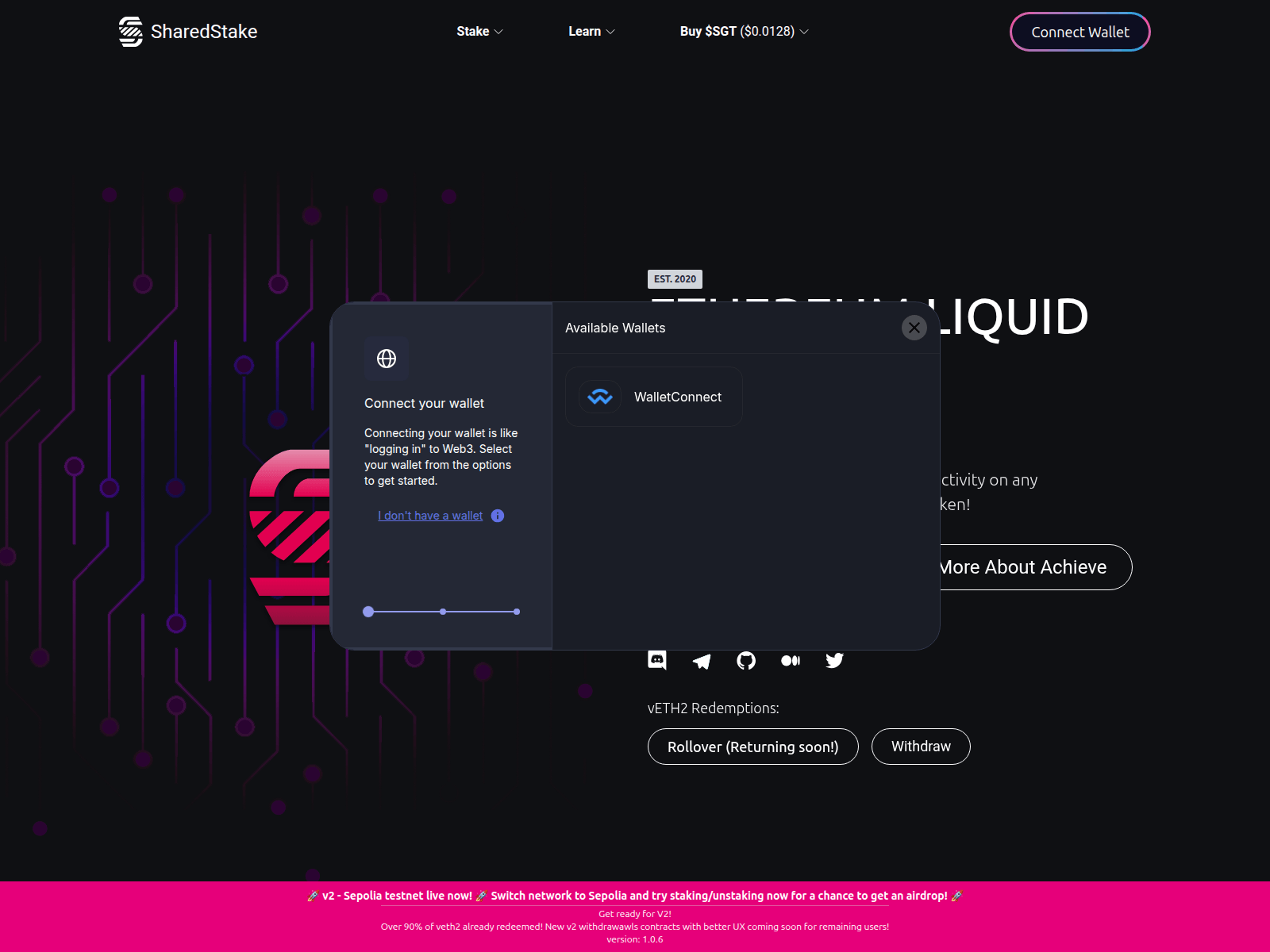Screenshot of sharedstake-achieve.xyz