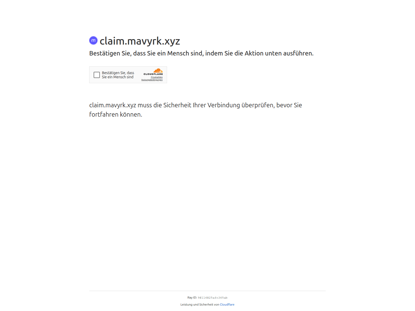 Screenshot of claim.mavyrk.xyz