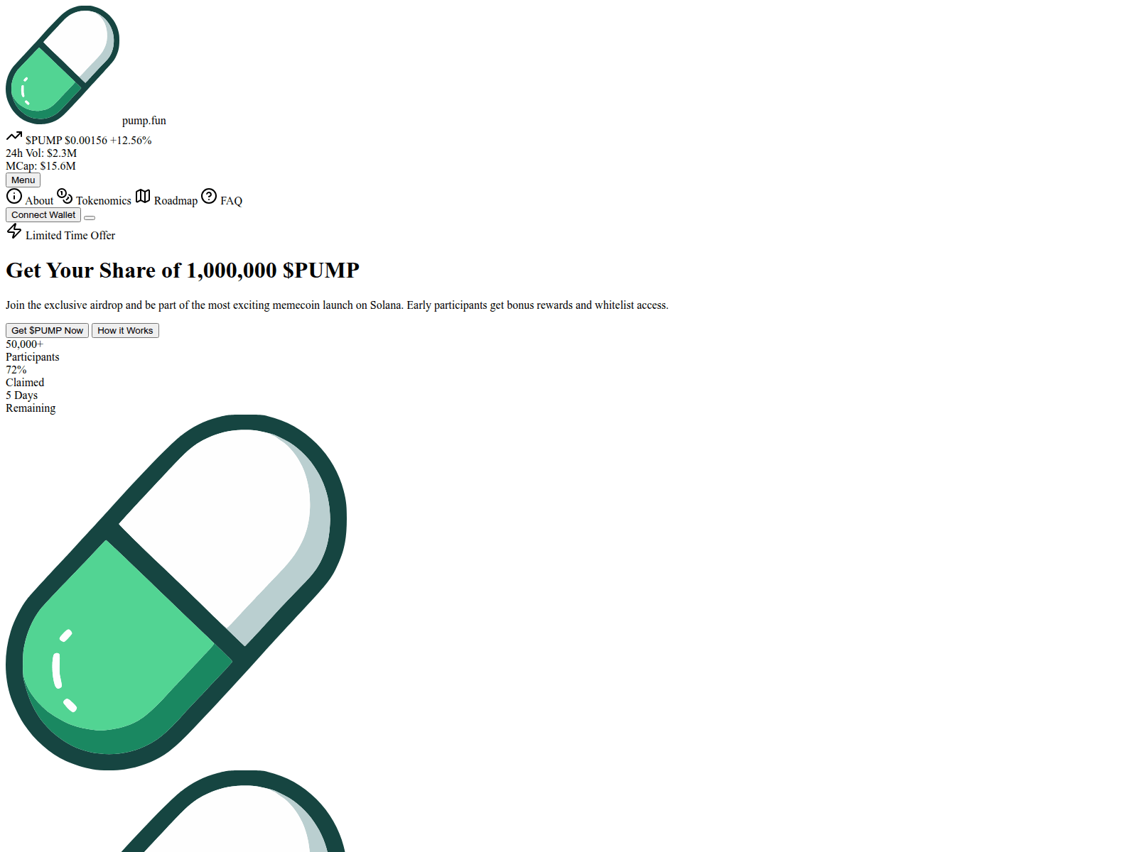 Screenshot of memecoinpump.fun