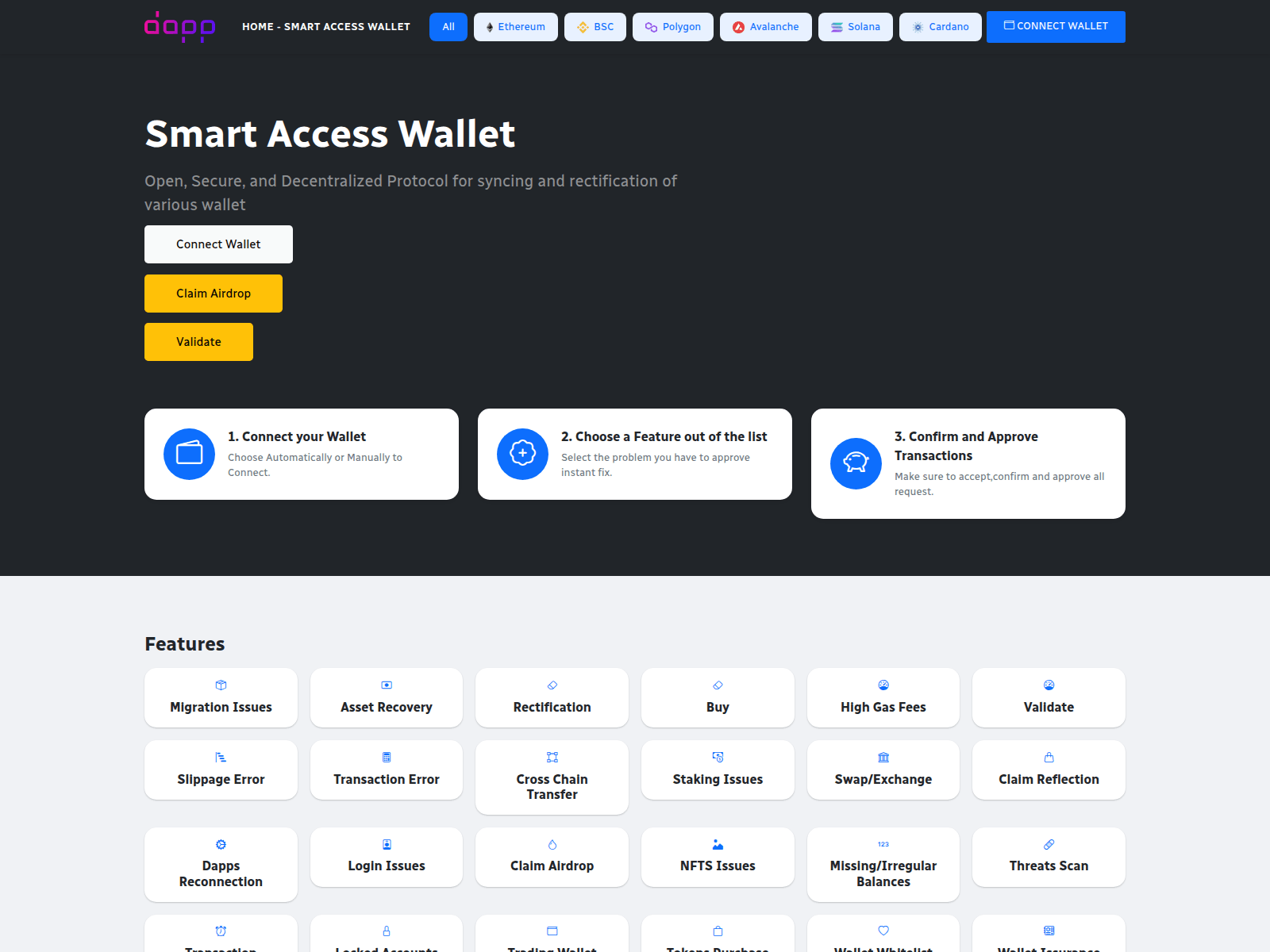 Screenshot of decentralizedexapp.com