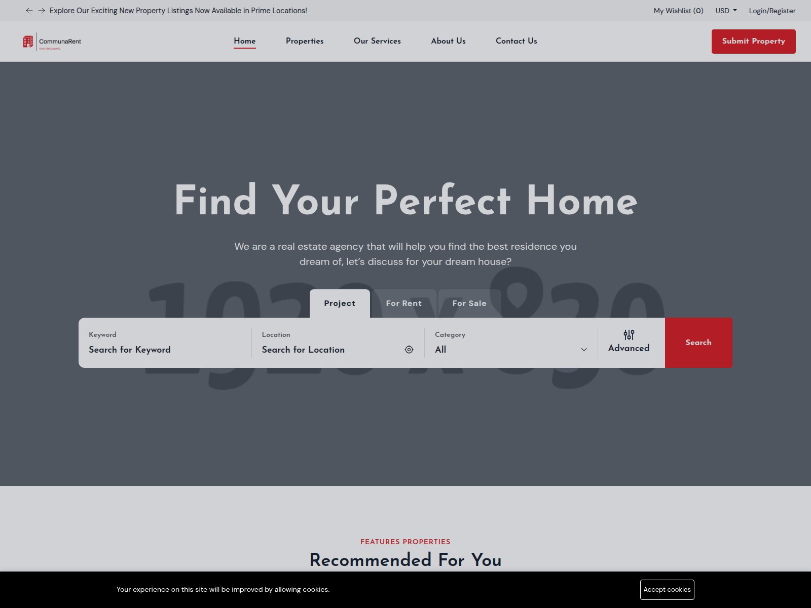 Screenshot of communarent.com