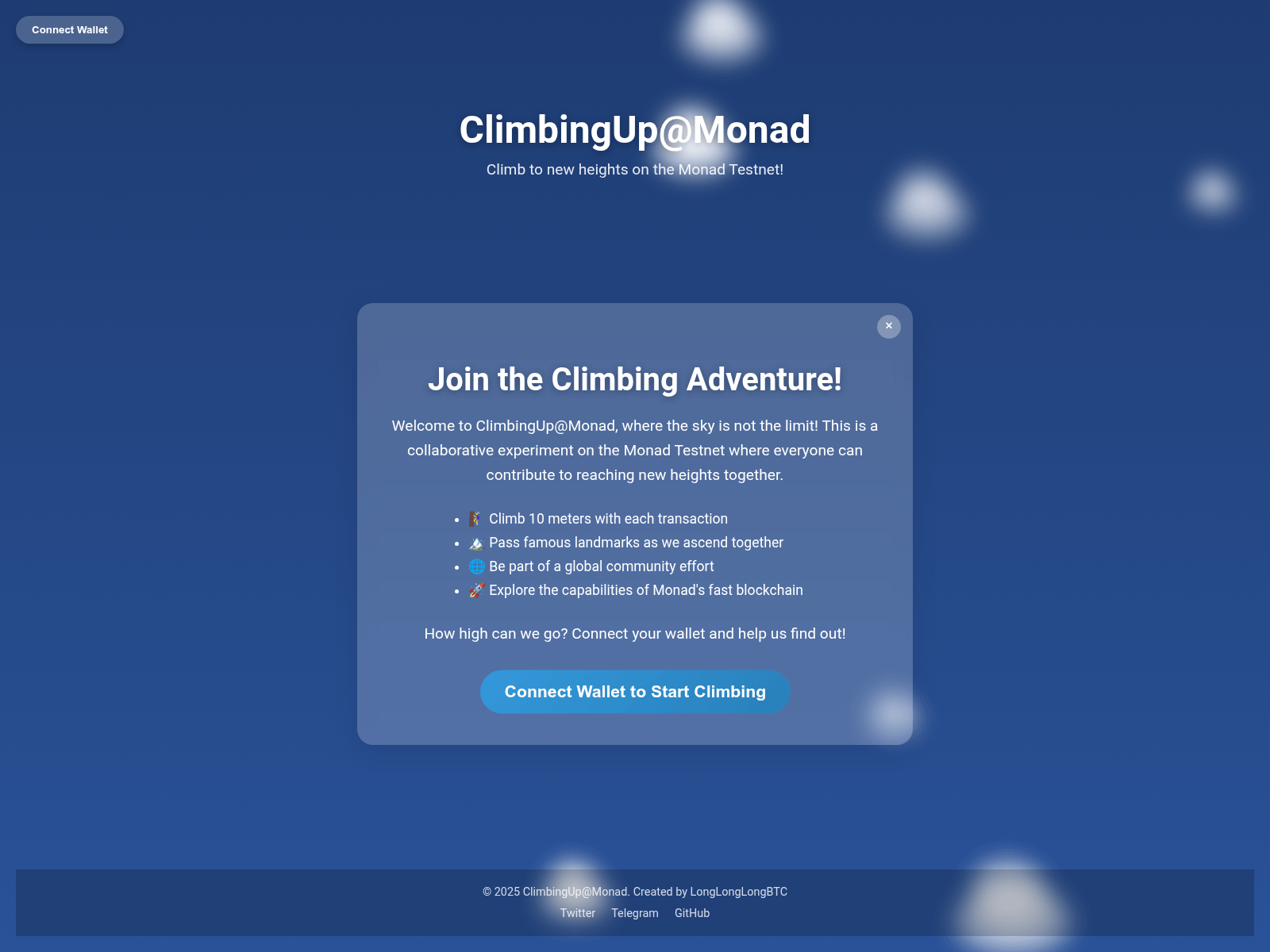 Screenshot of climbingup-monad.vercel.app