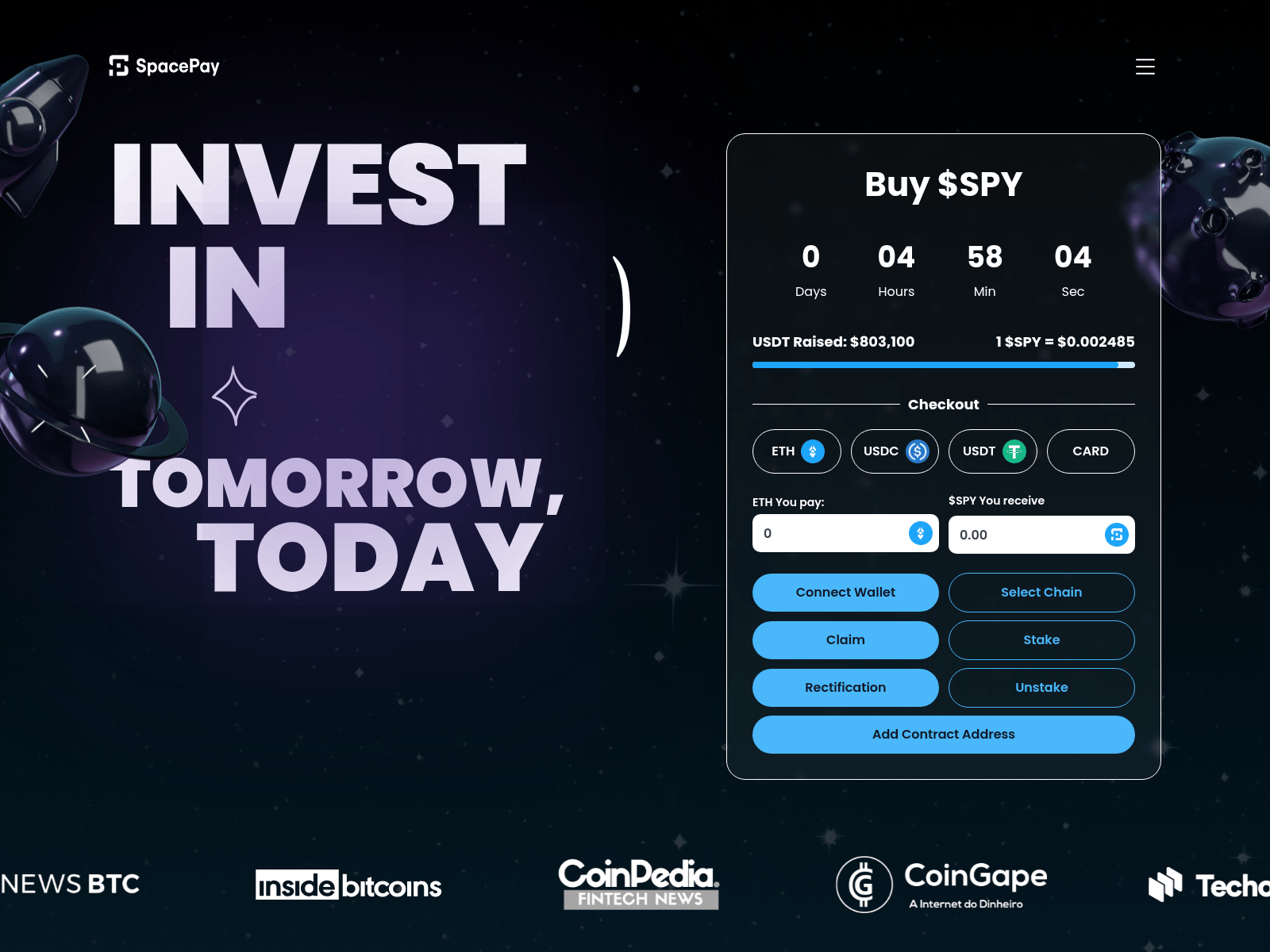 Screenshot of presales-spacespay.web.app