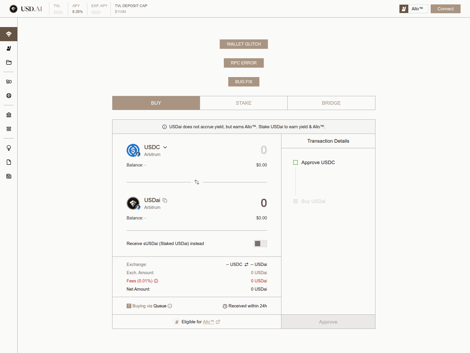 Screenshot of usdai.tech