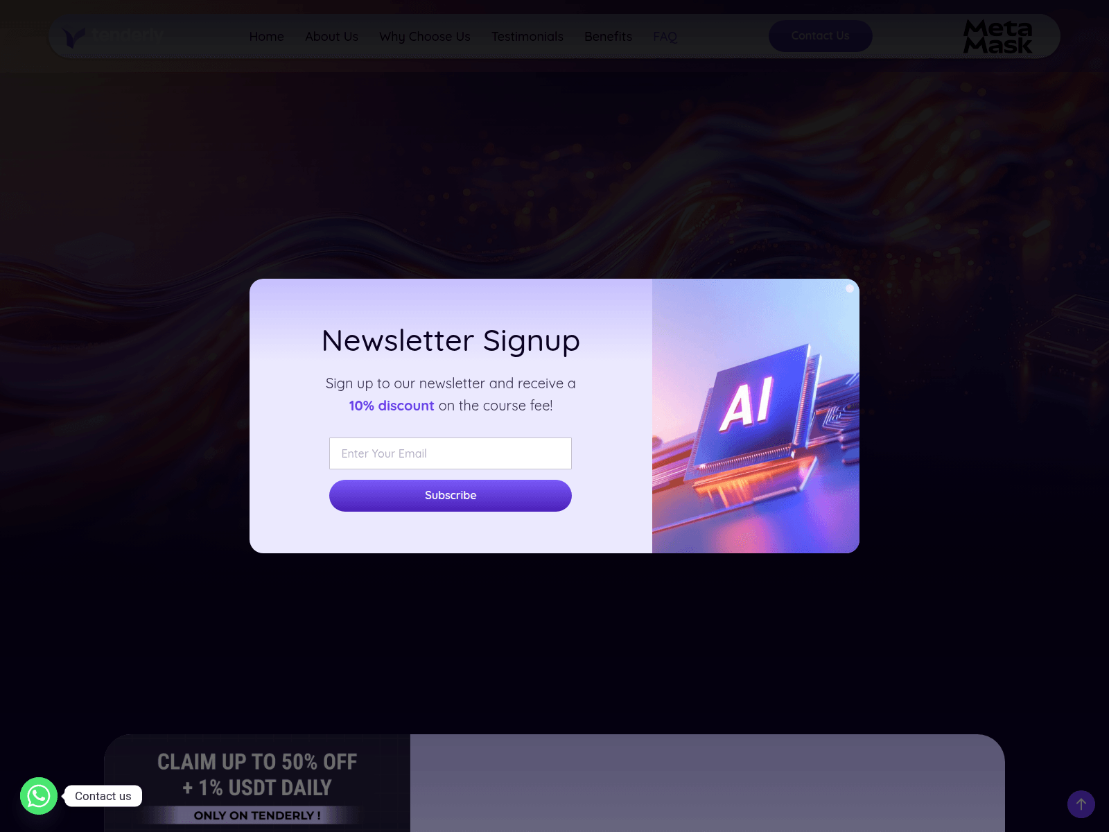 Screenshot of tenderlymetamask.com