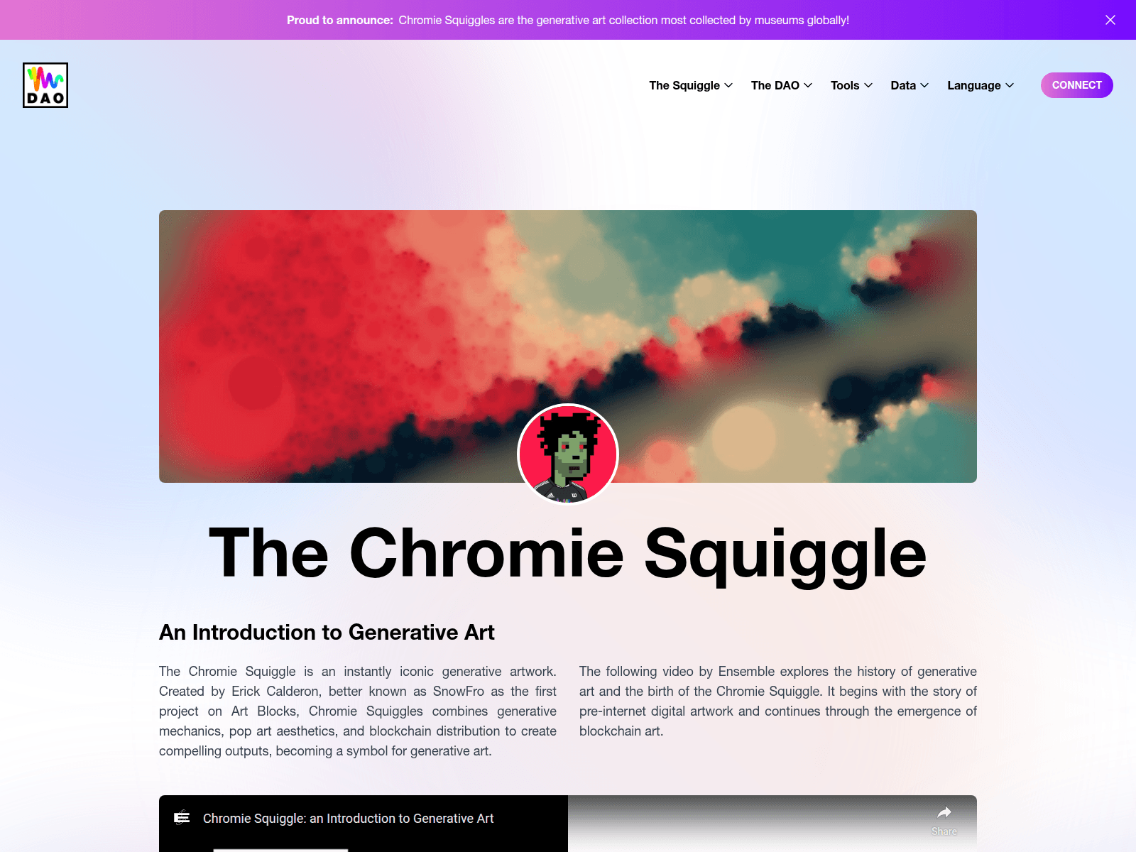 Screenshot of chromie-squiggle.art